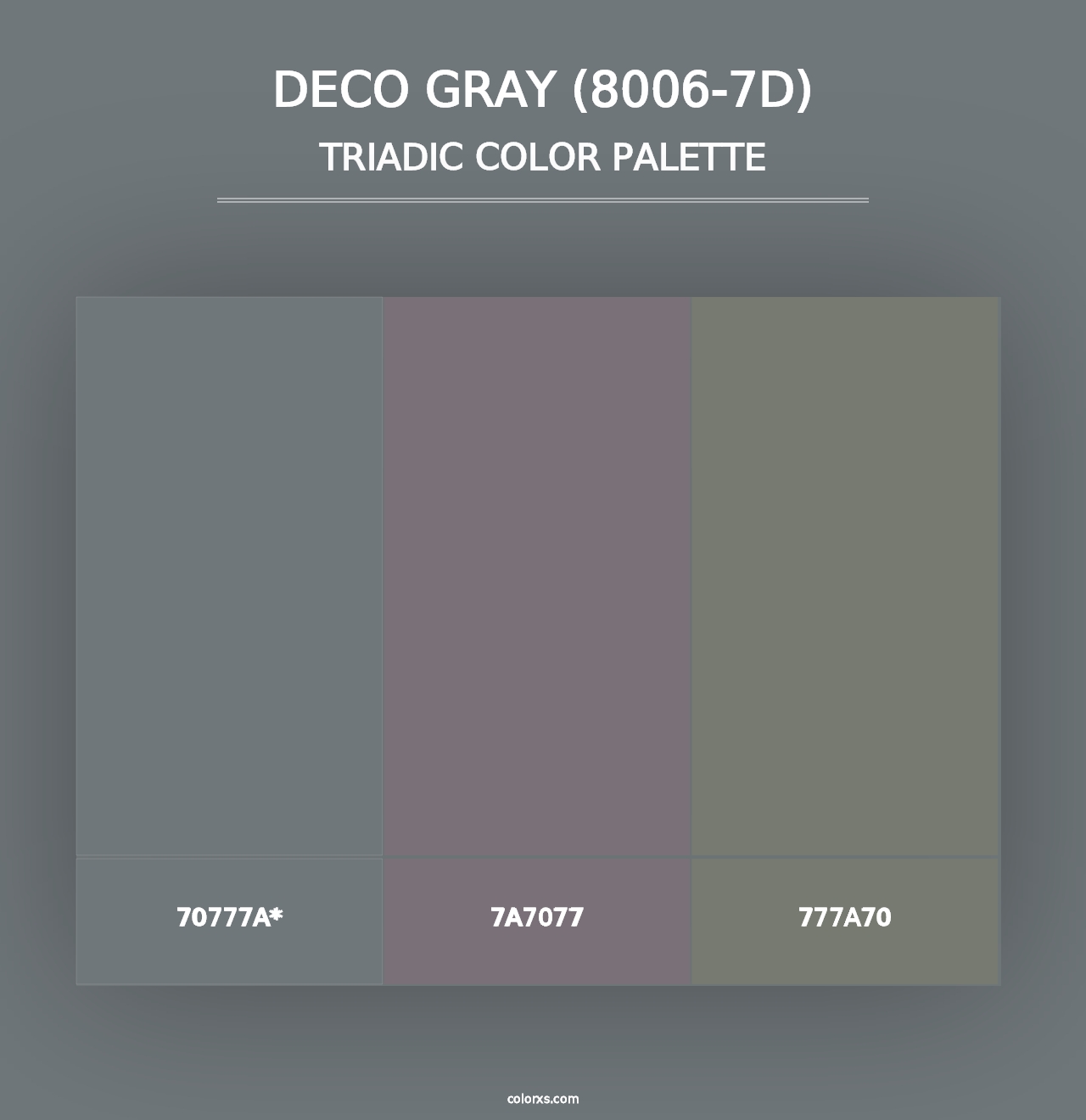 Deco Gray (8006-7D) - Triadic Color Palette