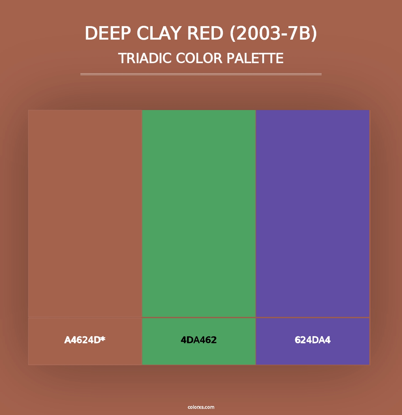 Deep Clay Red (2003-7B) - Triadic Color Palette