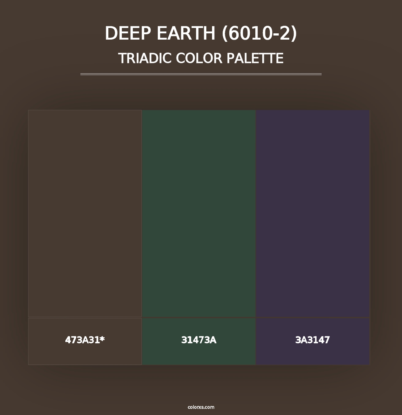 Deep Earth (6010-2) - Triadic Color Palette