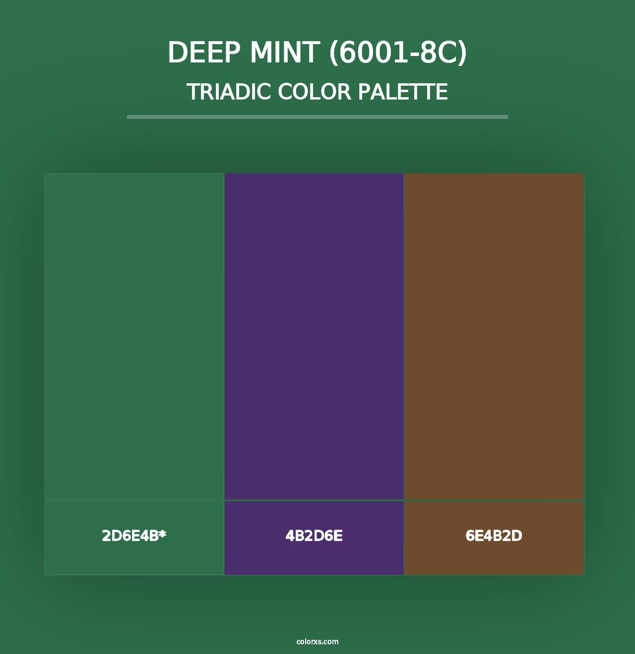 Deep Mint (6001-8C) - Triadic Color Palette