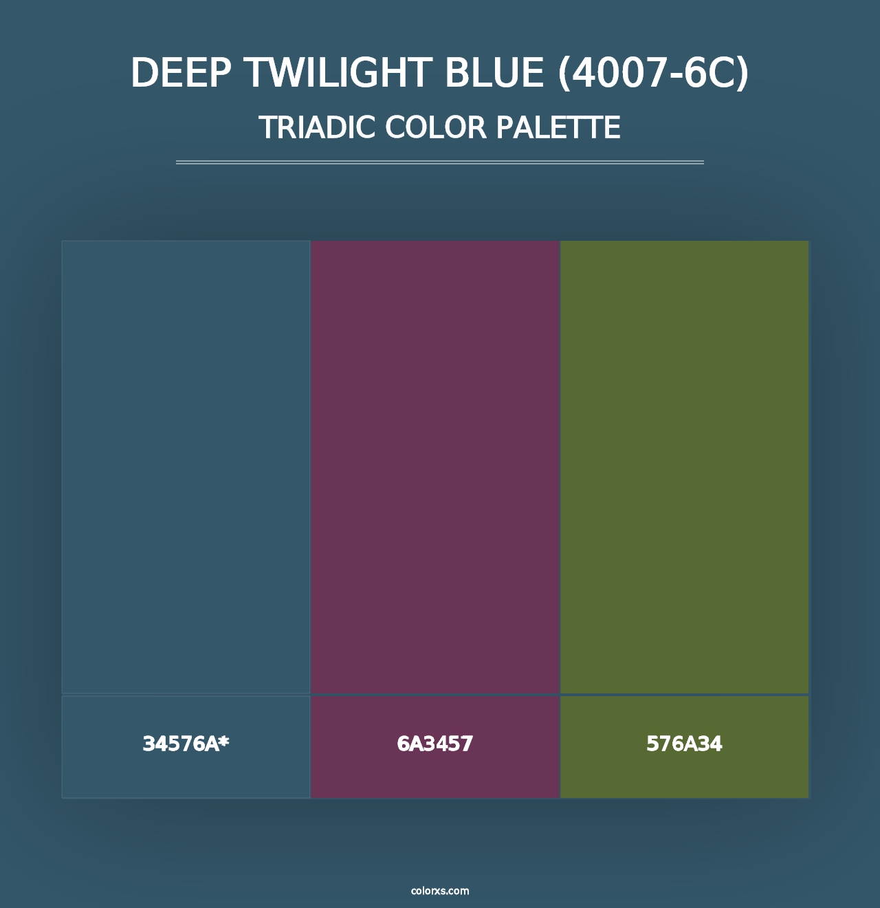 Deep Twilight Blue (4007-6C) - Triadic Color Palette