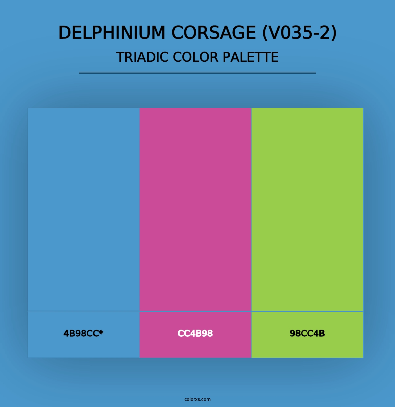 Delphinium Corsage (V035-2) - Triadic Color Palette