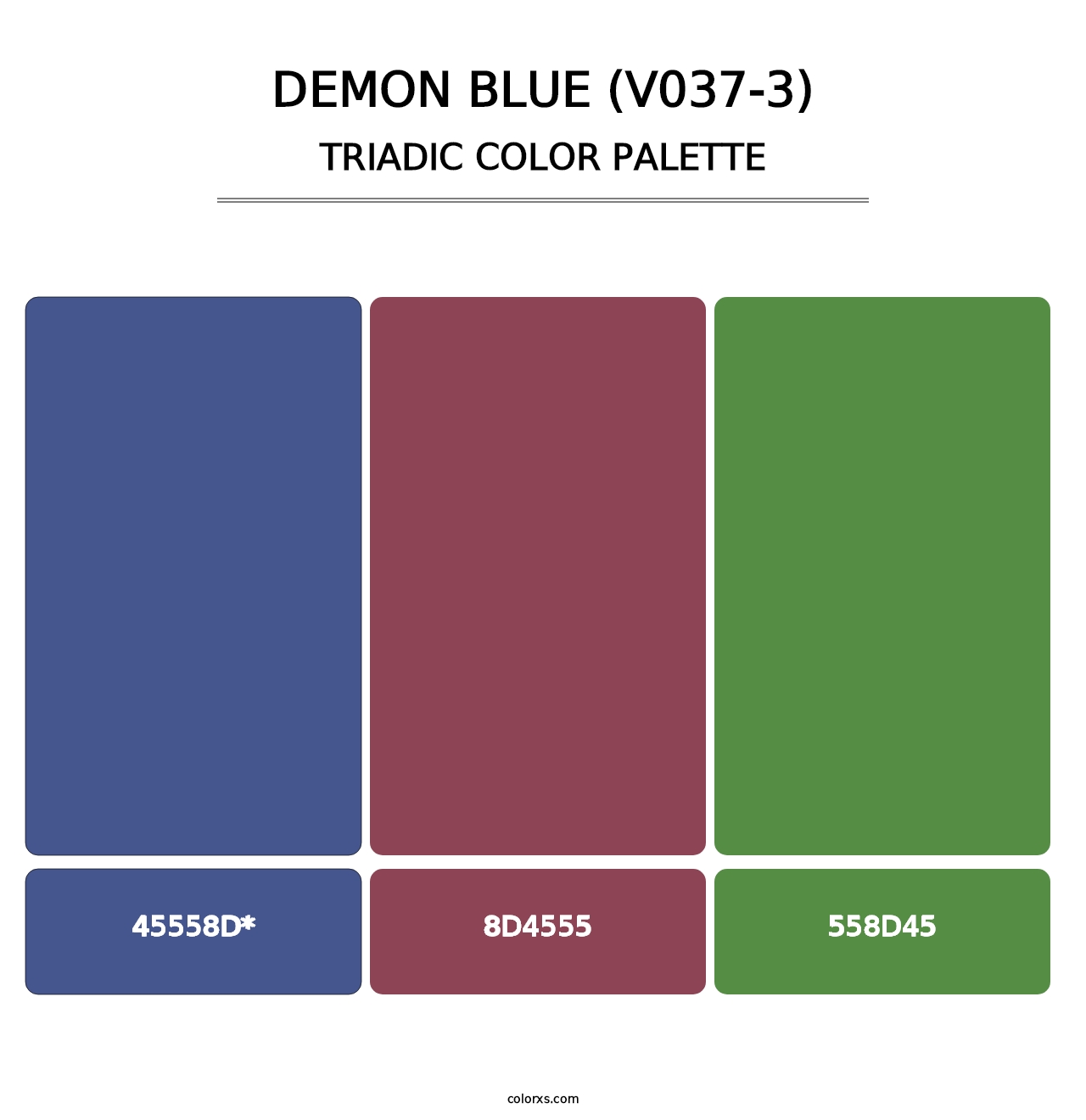 Demon Blue (V037-3) - Triadic Color Palette