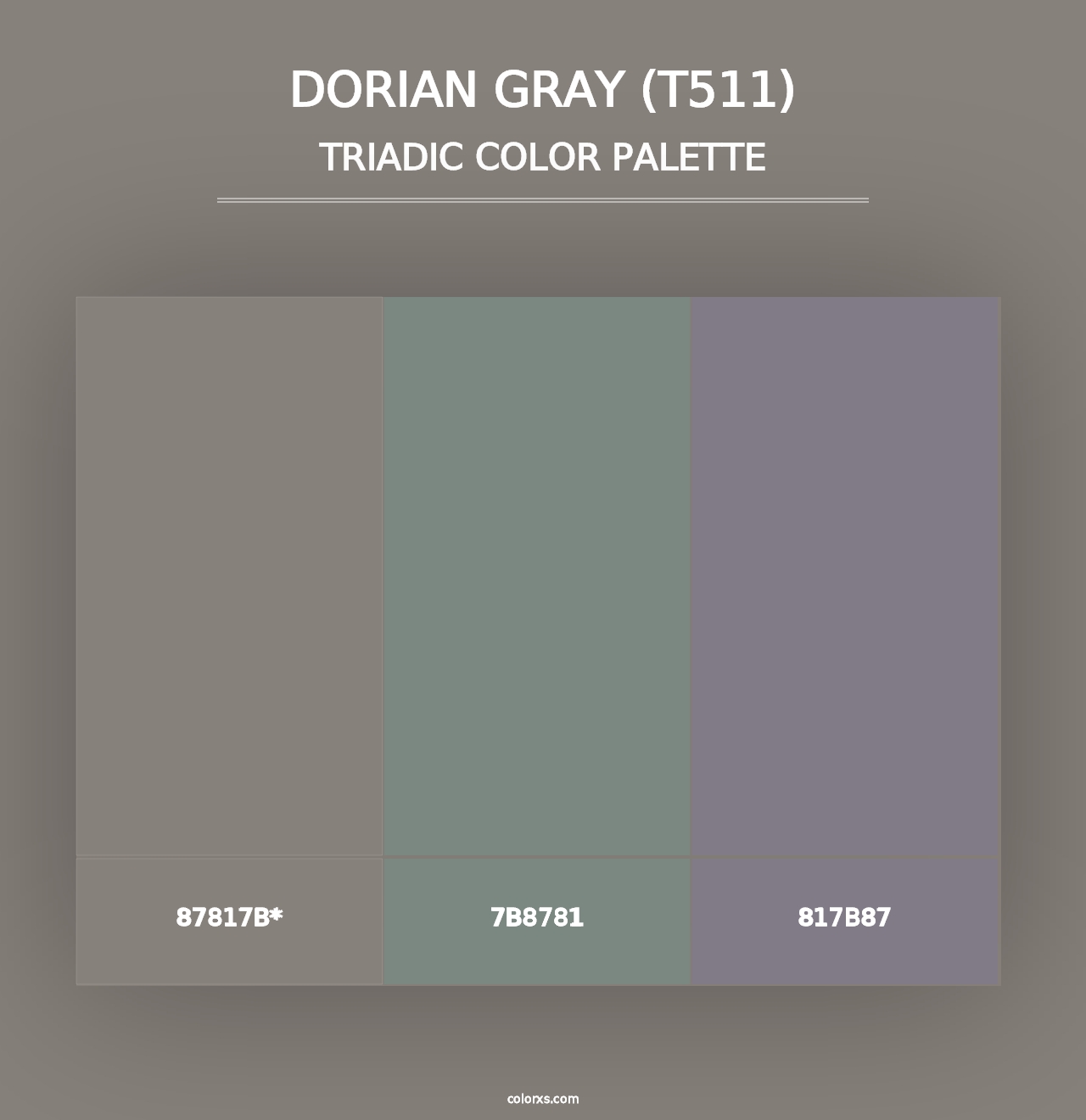 Dorian Gray (T511) - Triadic Color Palette