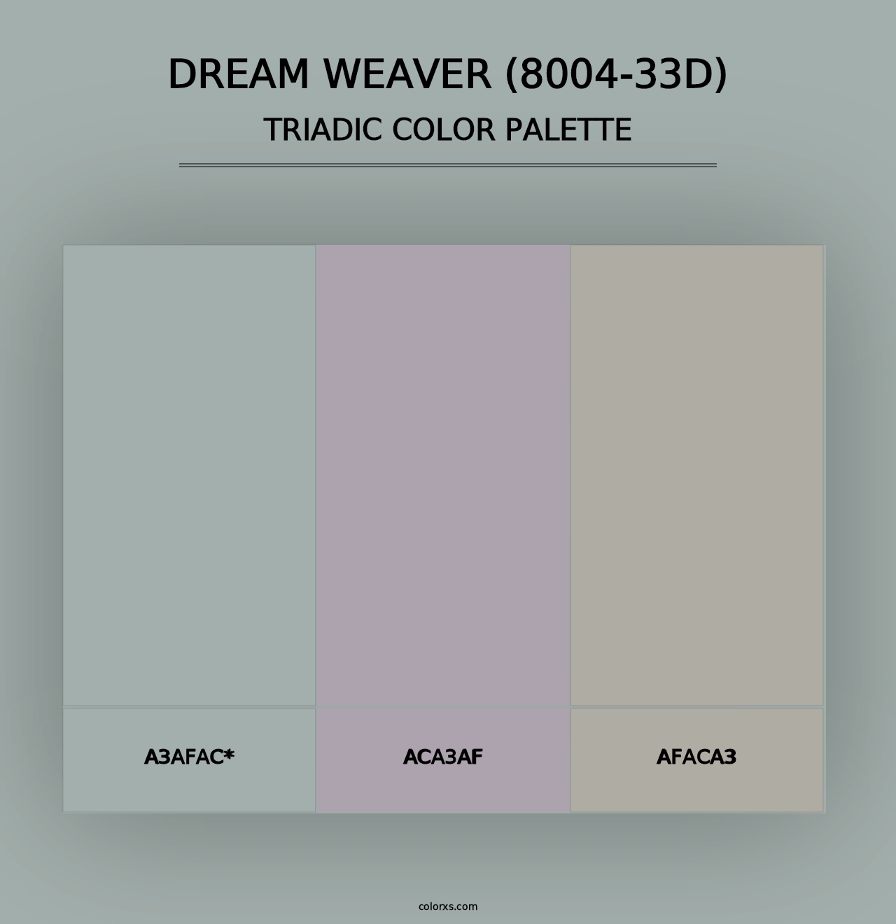 Dream Weaver (8004-33D) - Triadic Color Palette