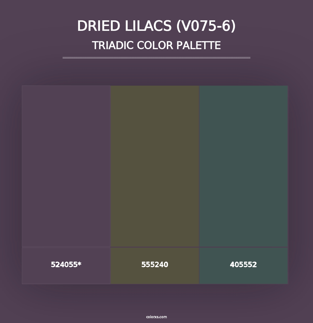 Dried Lilacs (V075-6) - Triadic Color Palette