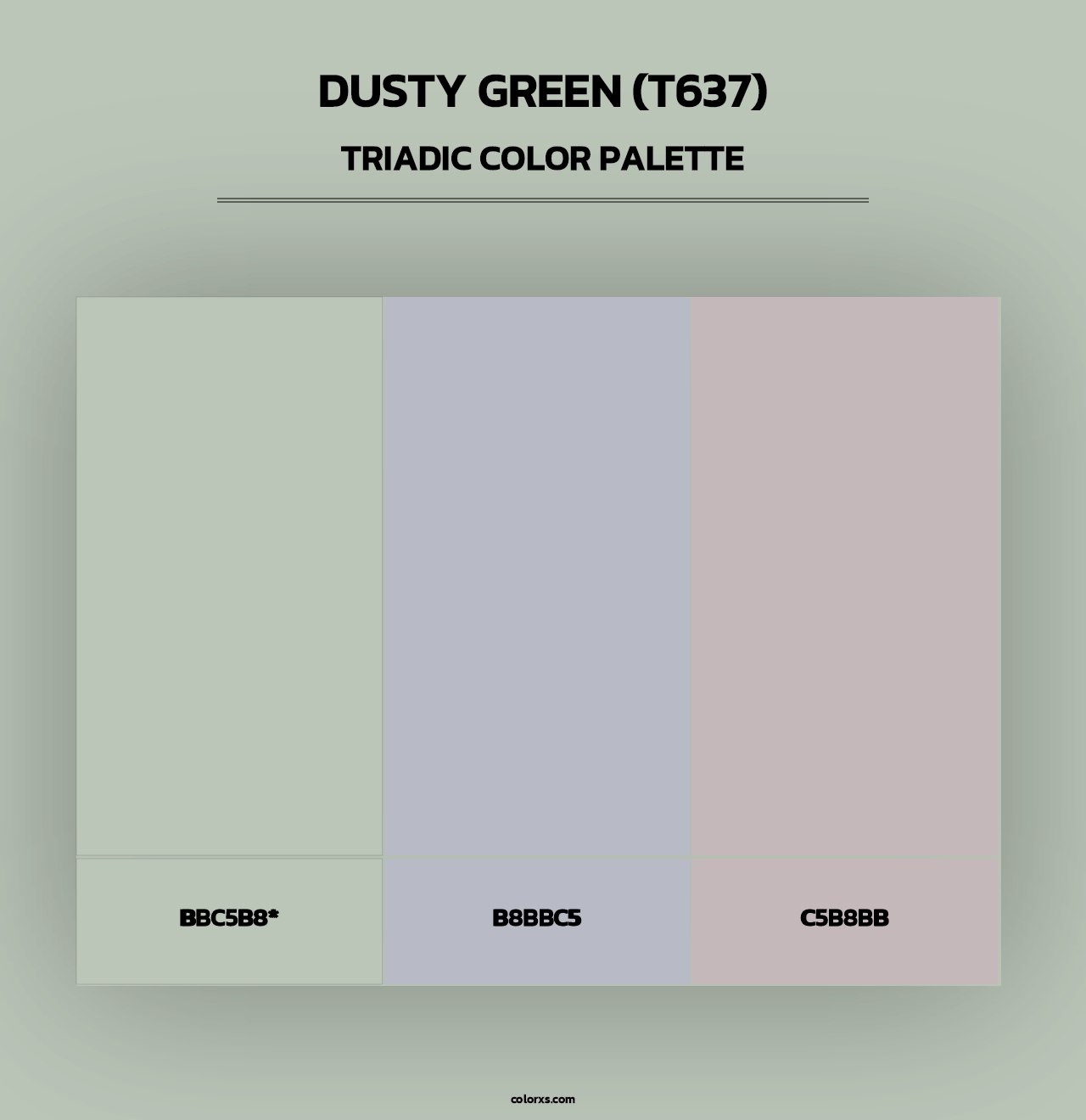 Dusty Green (T637) - Triadic Color Palette