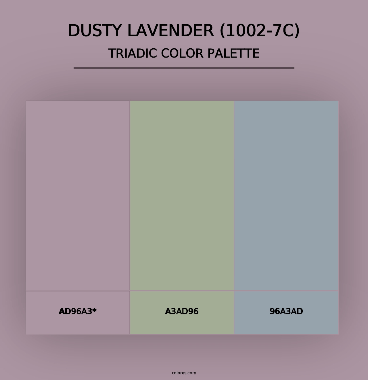 Dusty Lavender (1002-7C) - Triadic Color Palette