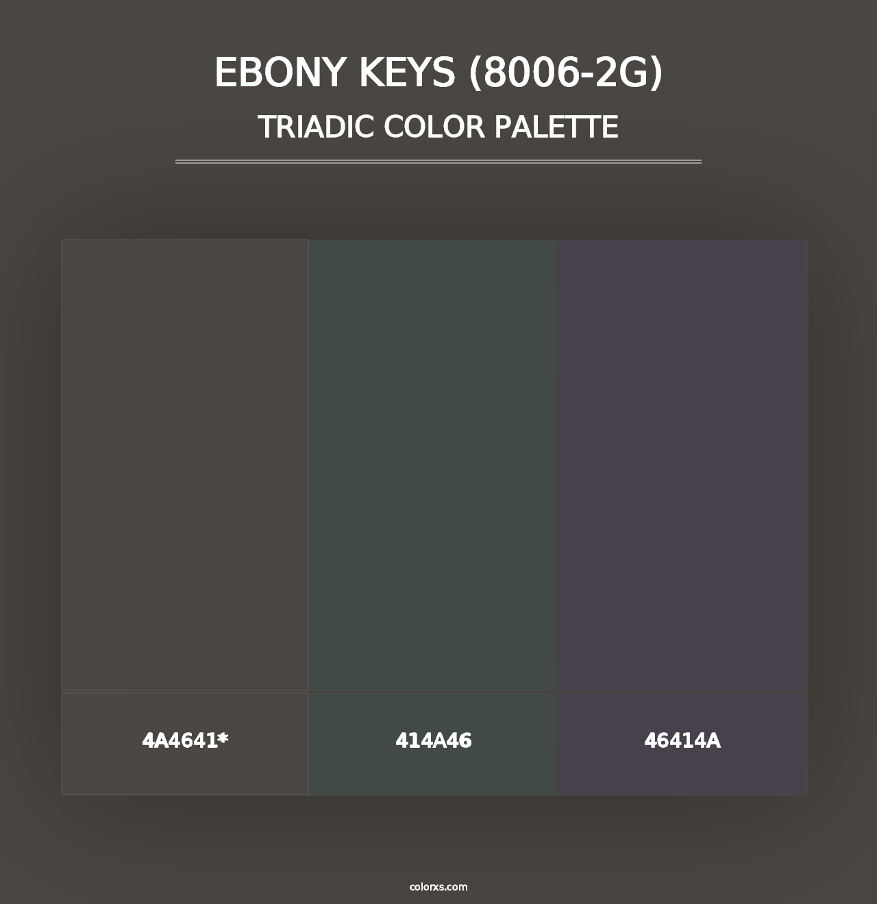 Ebony Keys (8006-2G) - Triadic Color Palette