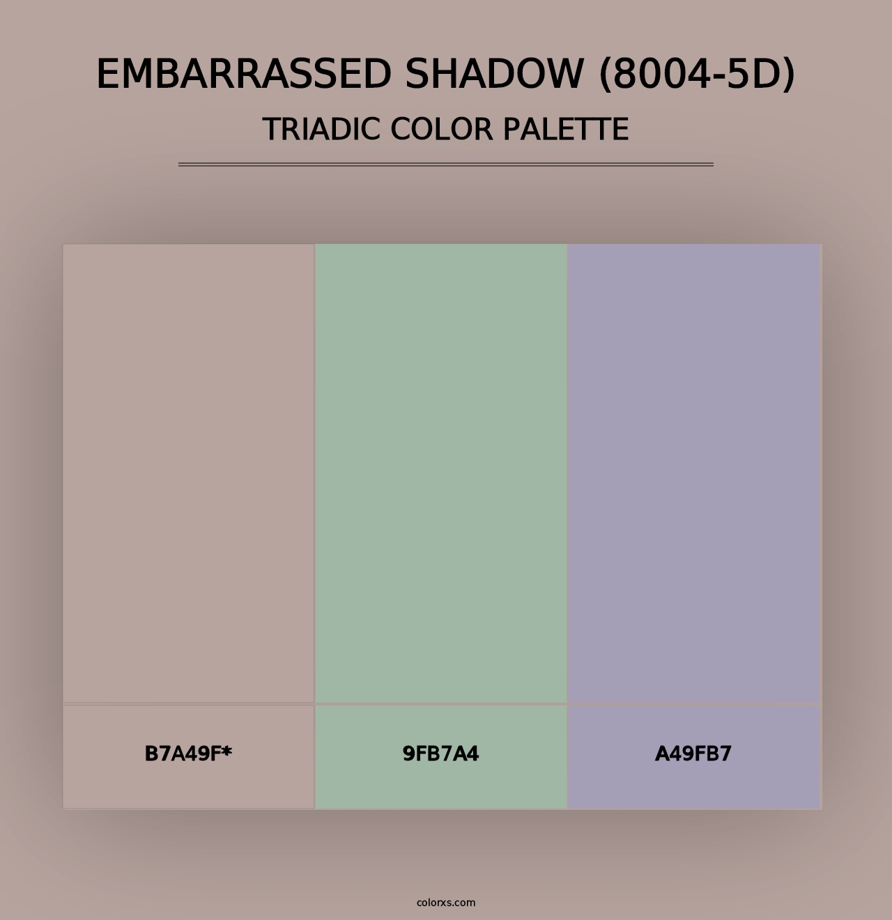 Embarrassed Shadow (8004-5D) - Triadic Color Palette