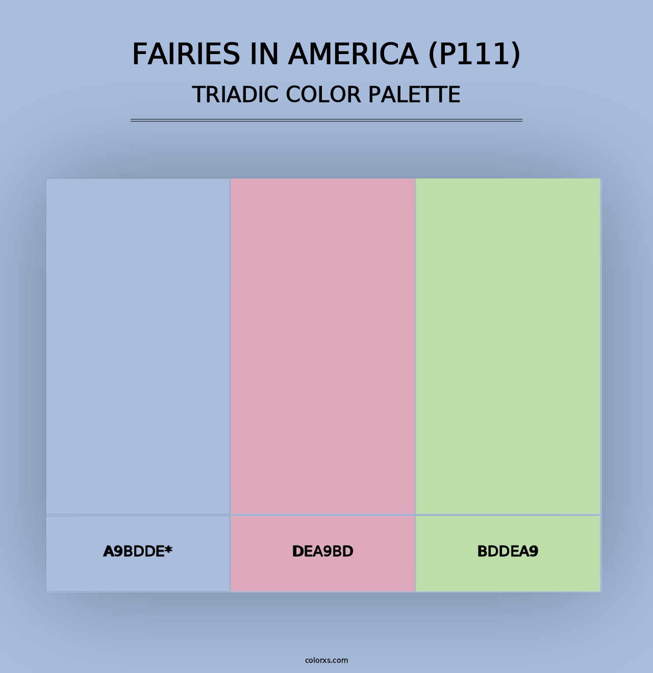 Fairies in America (P111) - Triadic Color Palette