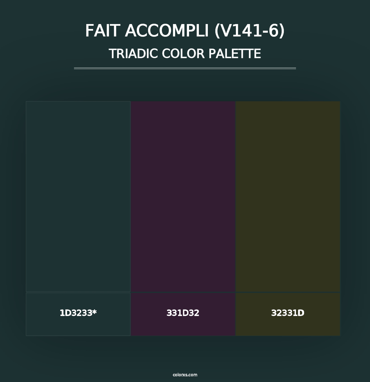 Fait Accompli (V141-6) - Triadic Color Palette