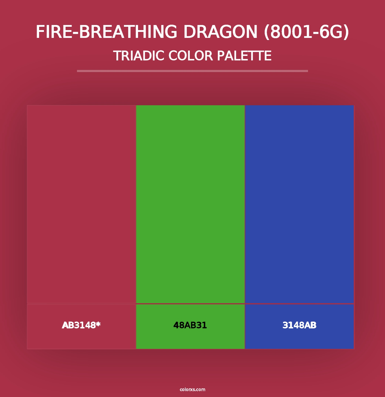 Fire-Breathing Dragon (8001-6G) - Triadic Color Palette