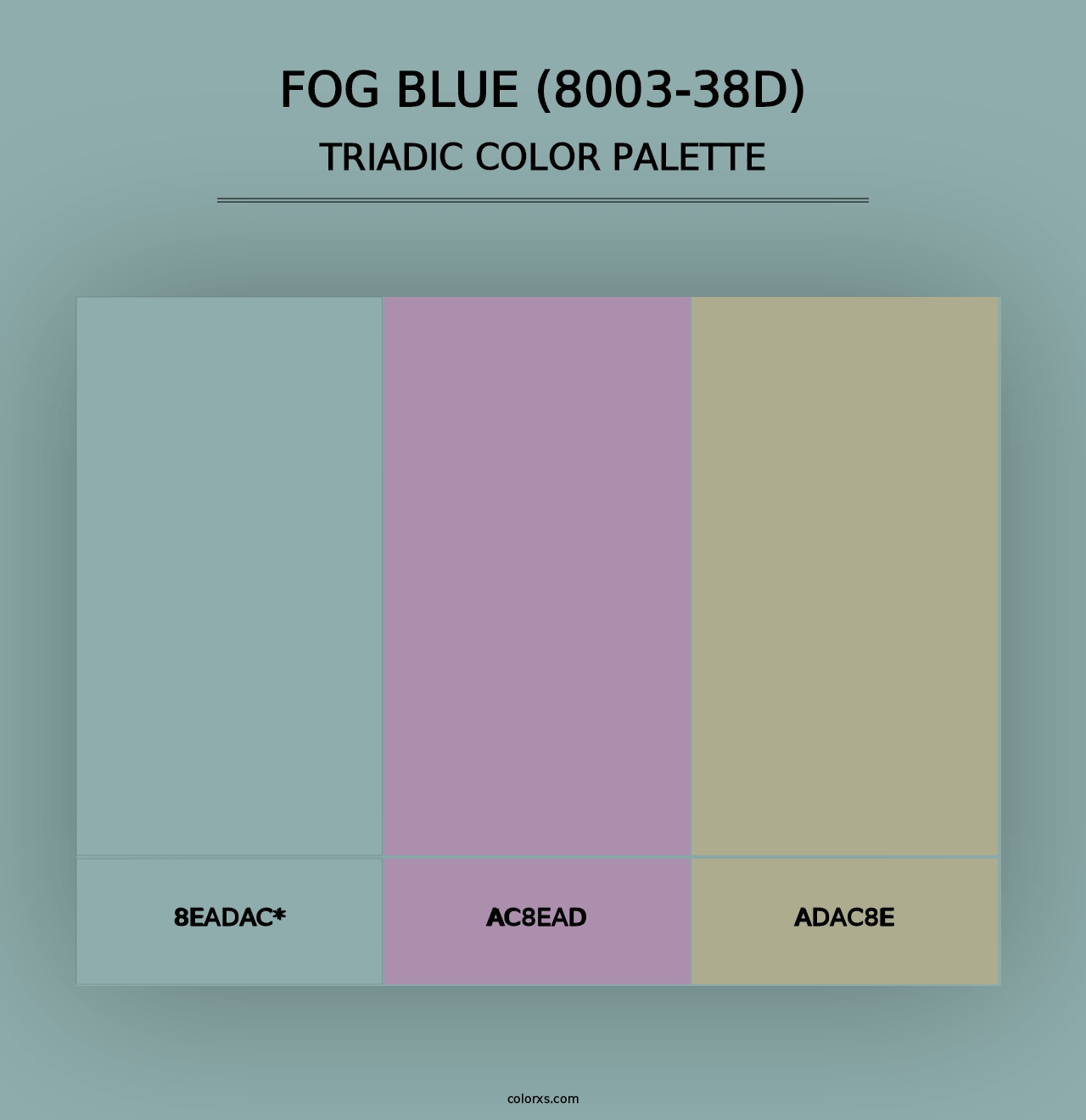 Fog Blue (8003-38D) - Triadic Color Palette