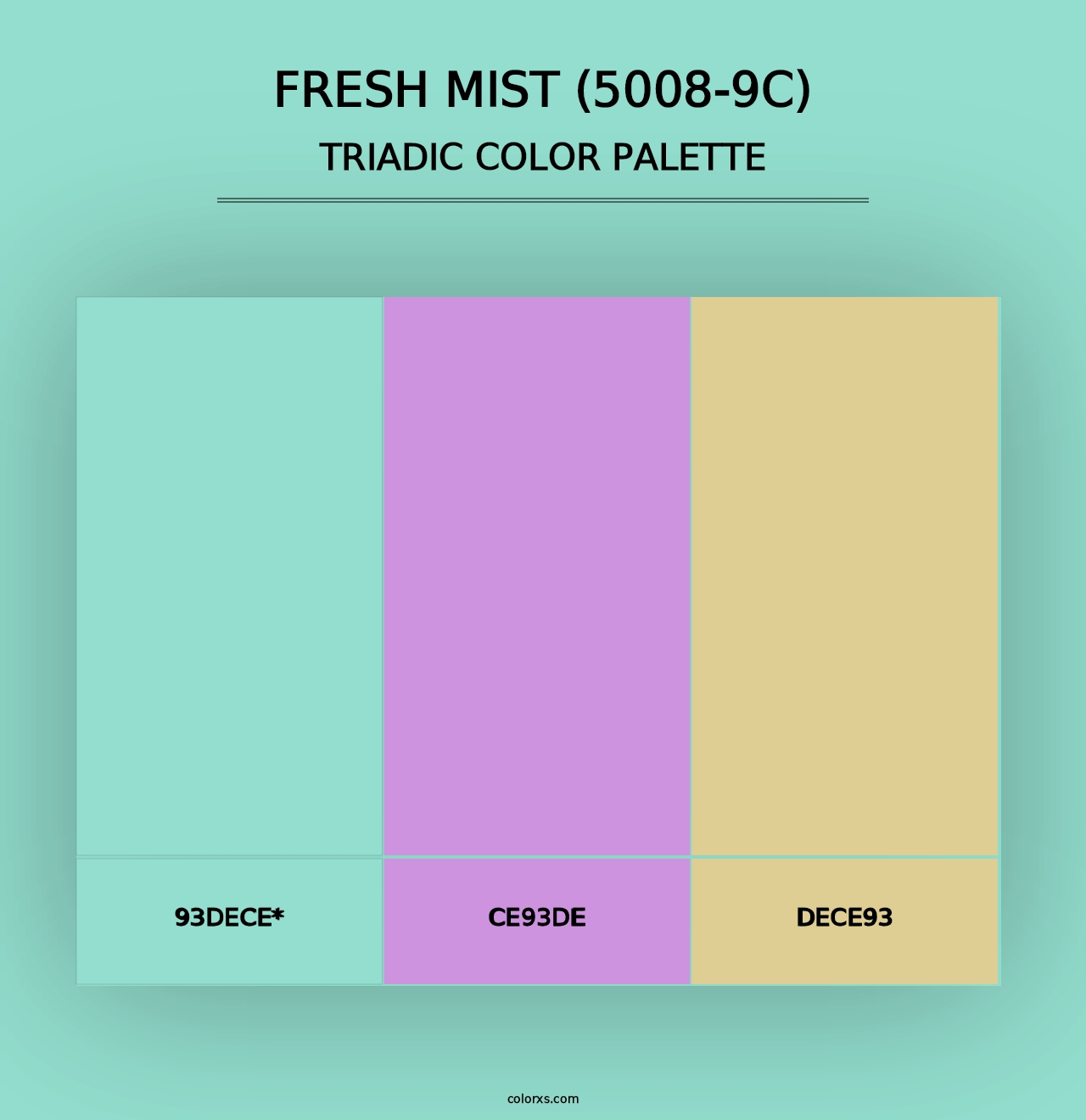 Fresh Mist (5008-9C) - Triadic Color Palette