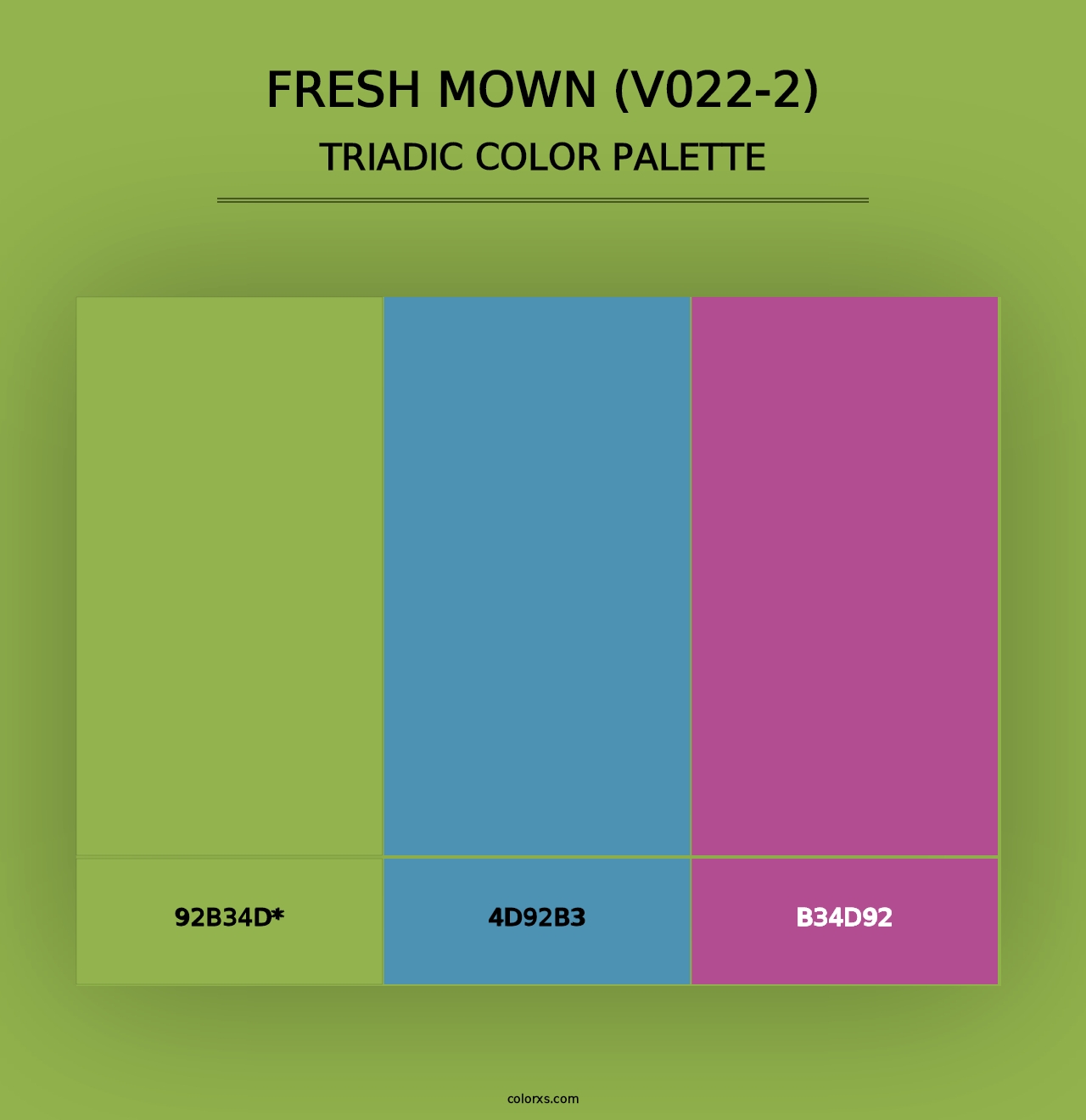 Fresh Mown (V022-2) - Triadic Color Palette