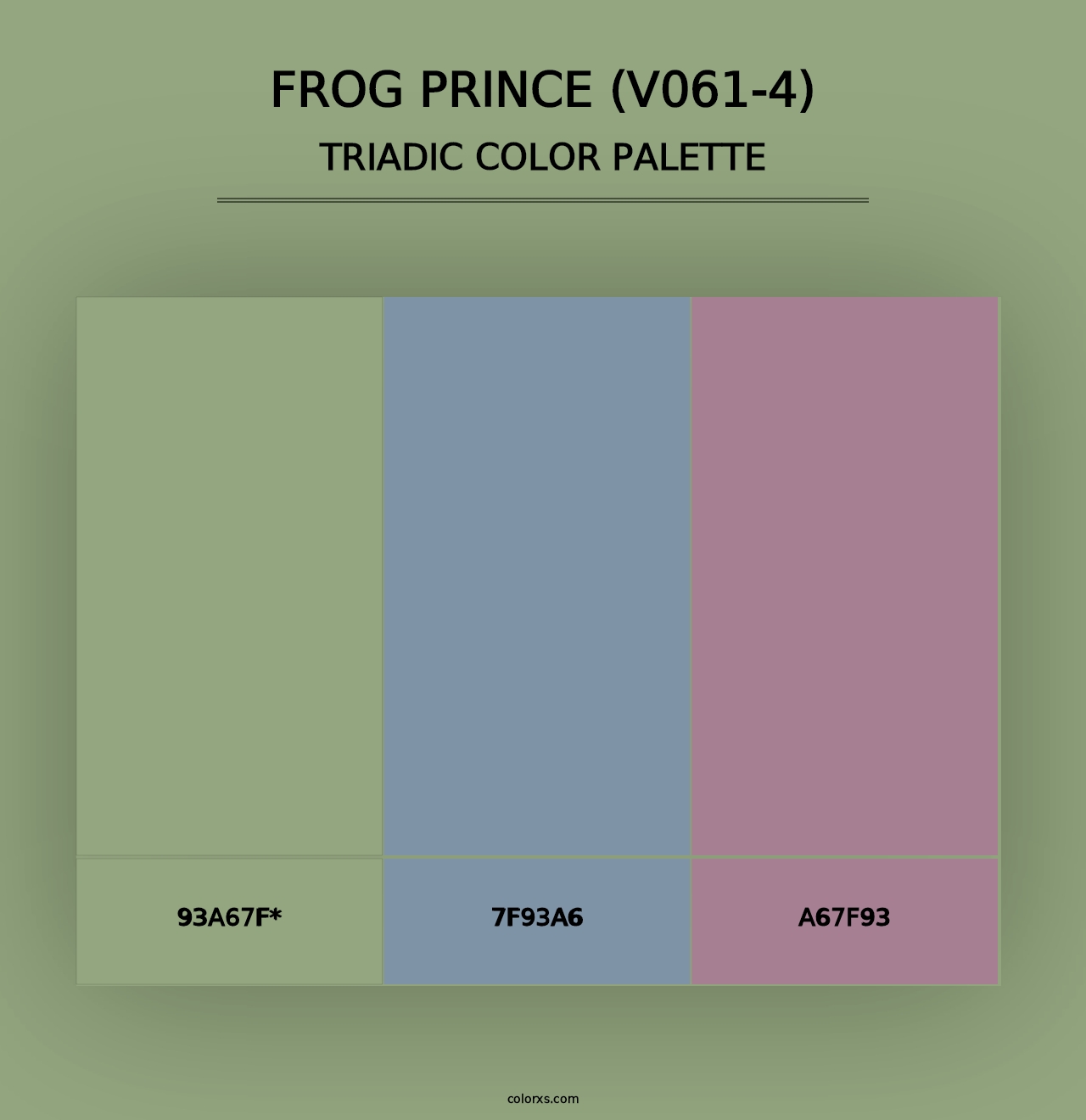 Frog Prince (V061-4) - Triadic Color Palette