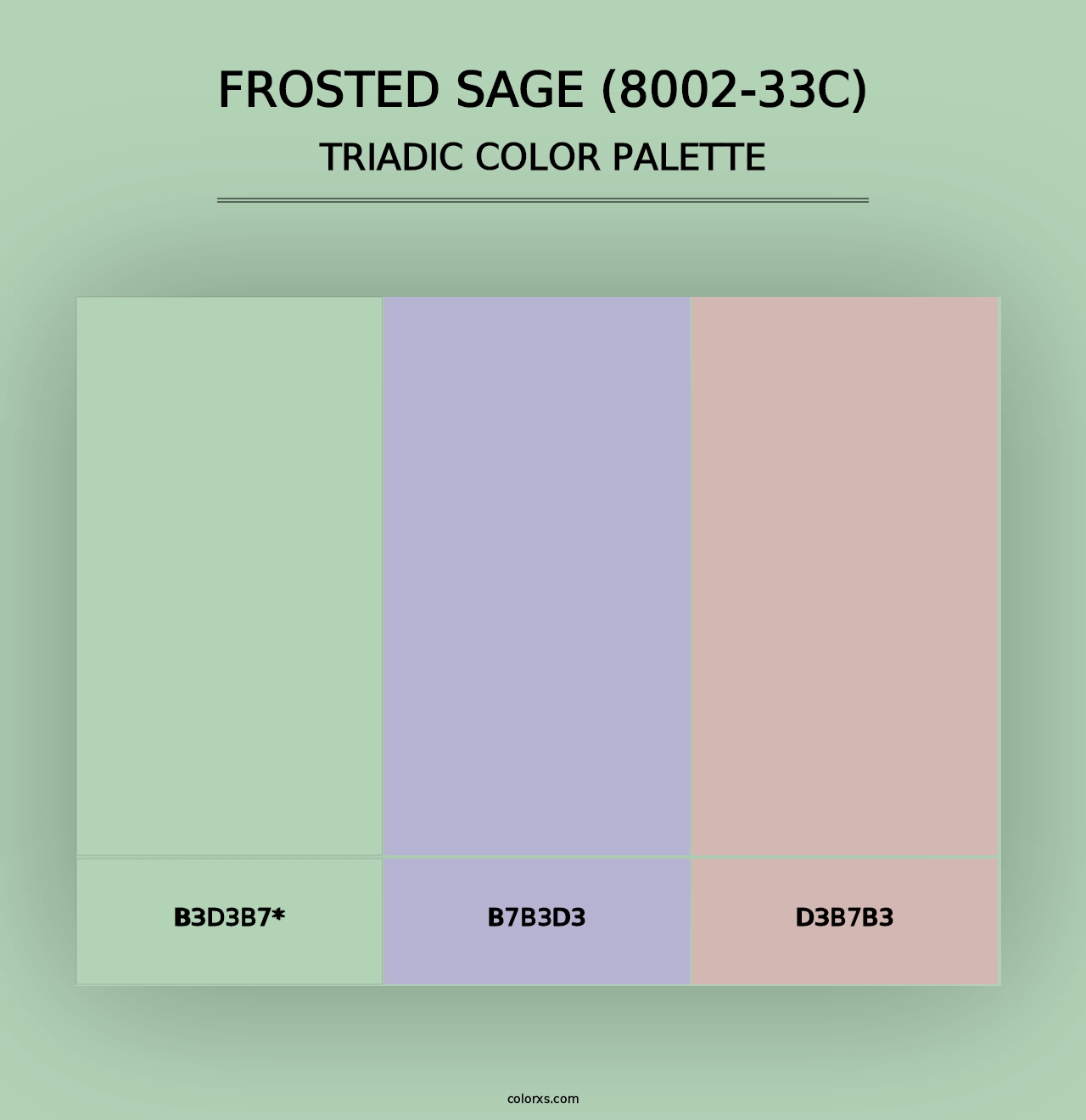 Frosted Sage (8002-33C) - Triadic Color Palette