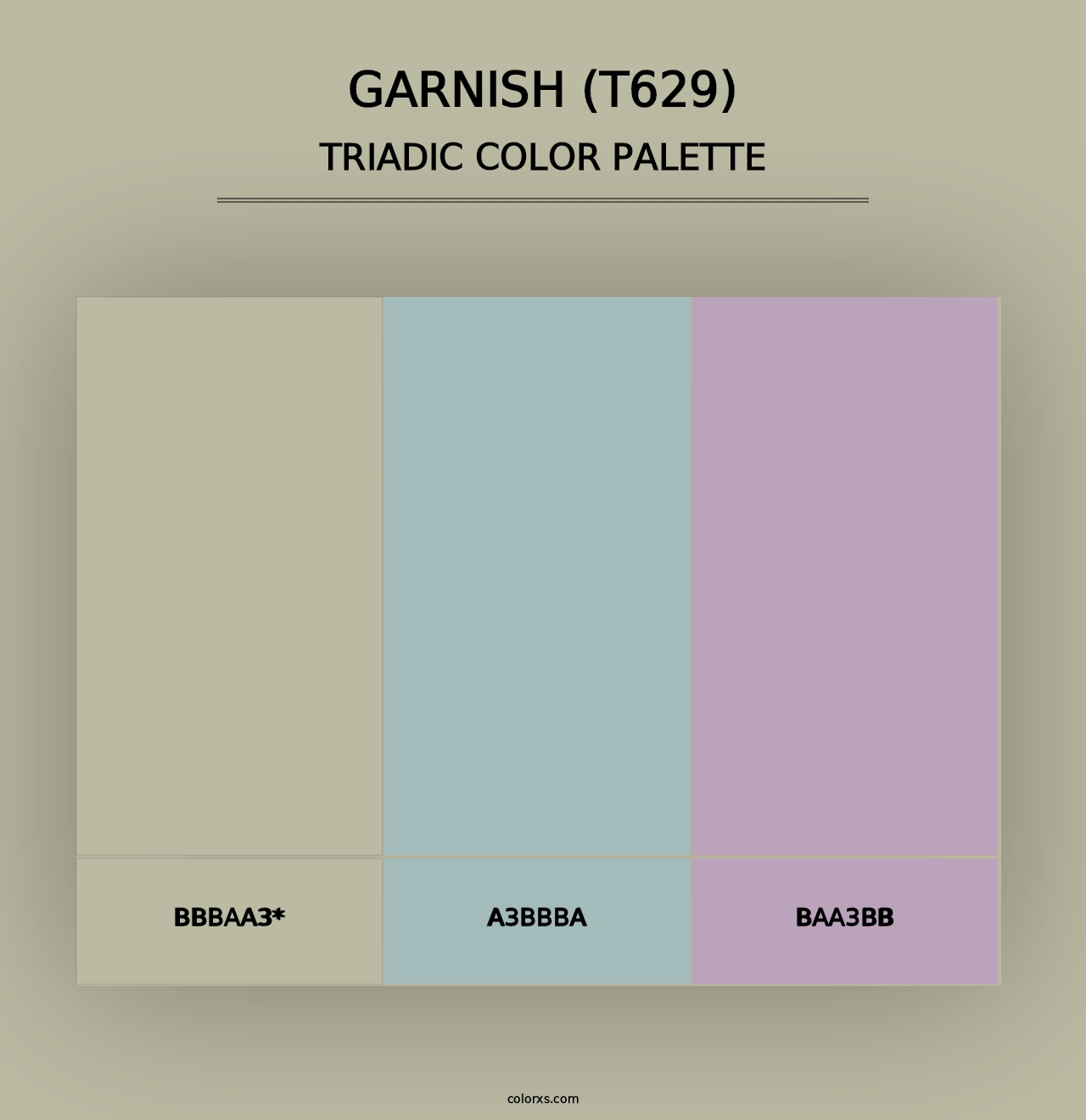 Garnish (T629) - Triadic Color Palette