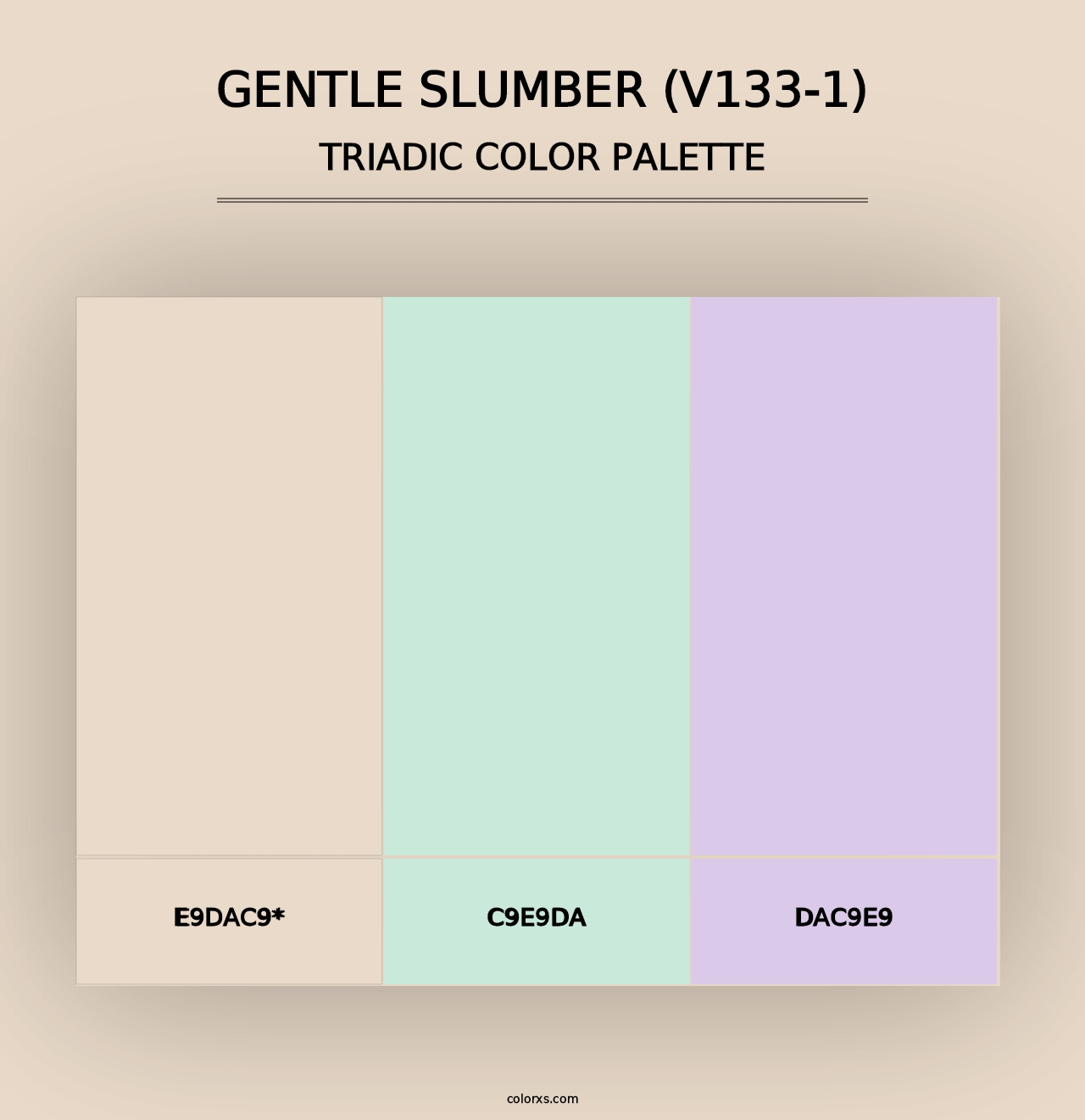 Gentle Slumber (V133-1) - Triadic Color Palette