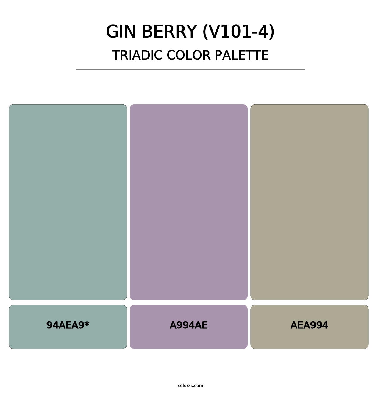 Gin Berry (V101-4) - Triadic Color Palette