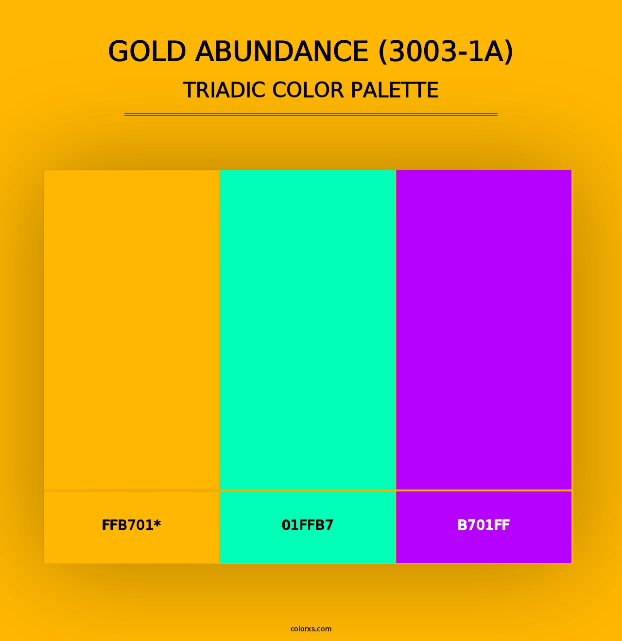 Gold Abundance (3003-1A) - Triadic Color Palette