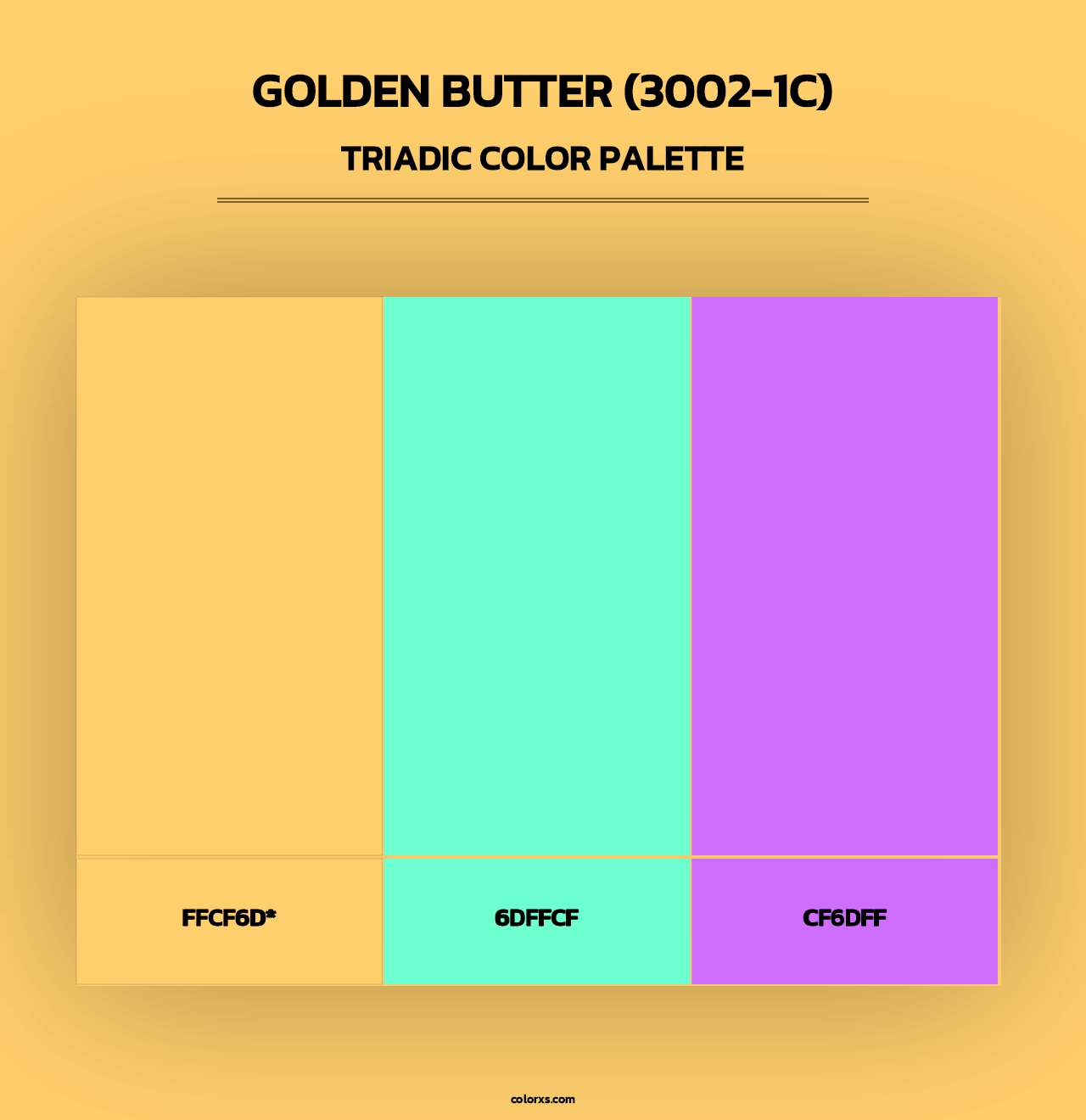 Golden Butter (3002-1C) - Triadic Color Palette