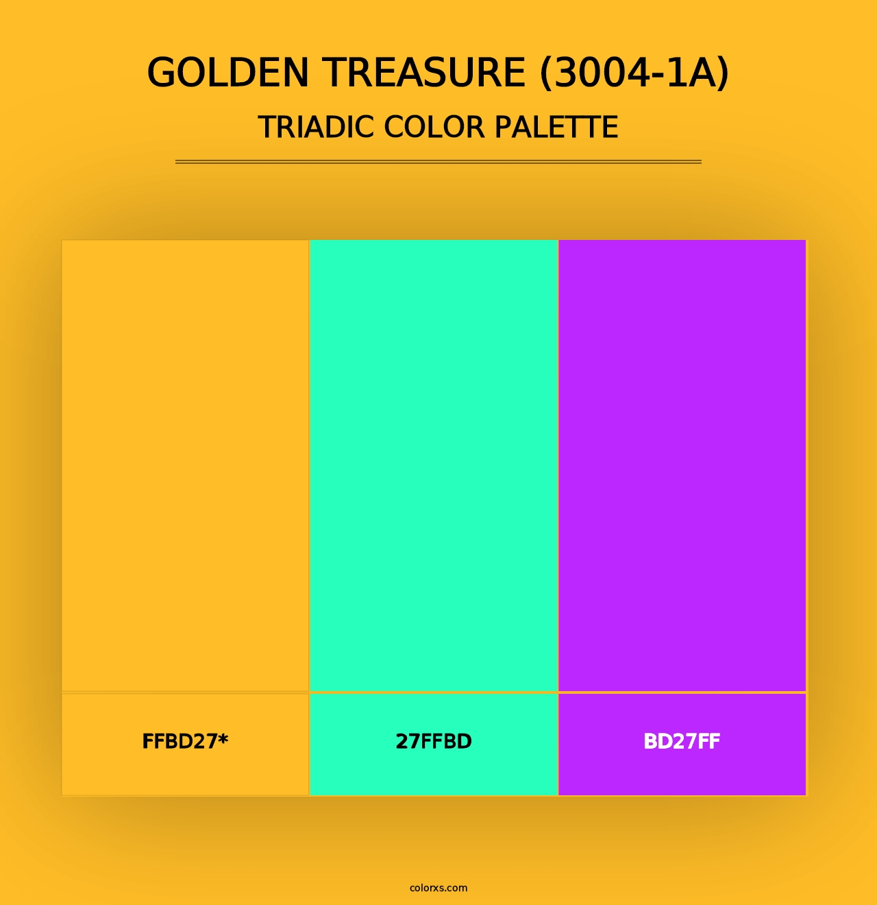 Golden Treasure (3004-1A) - Triadic Color Palette