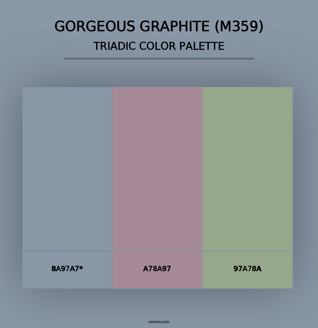 Gorgeous Graphite (M359) - Triadic Color Palette