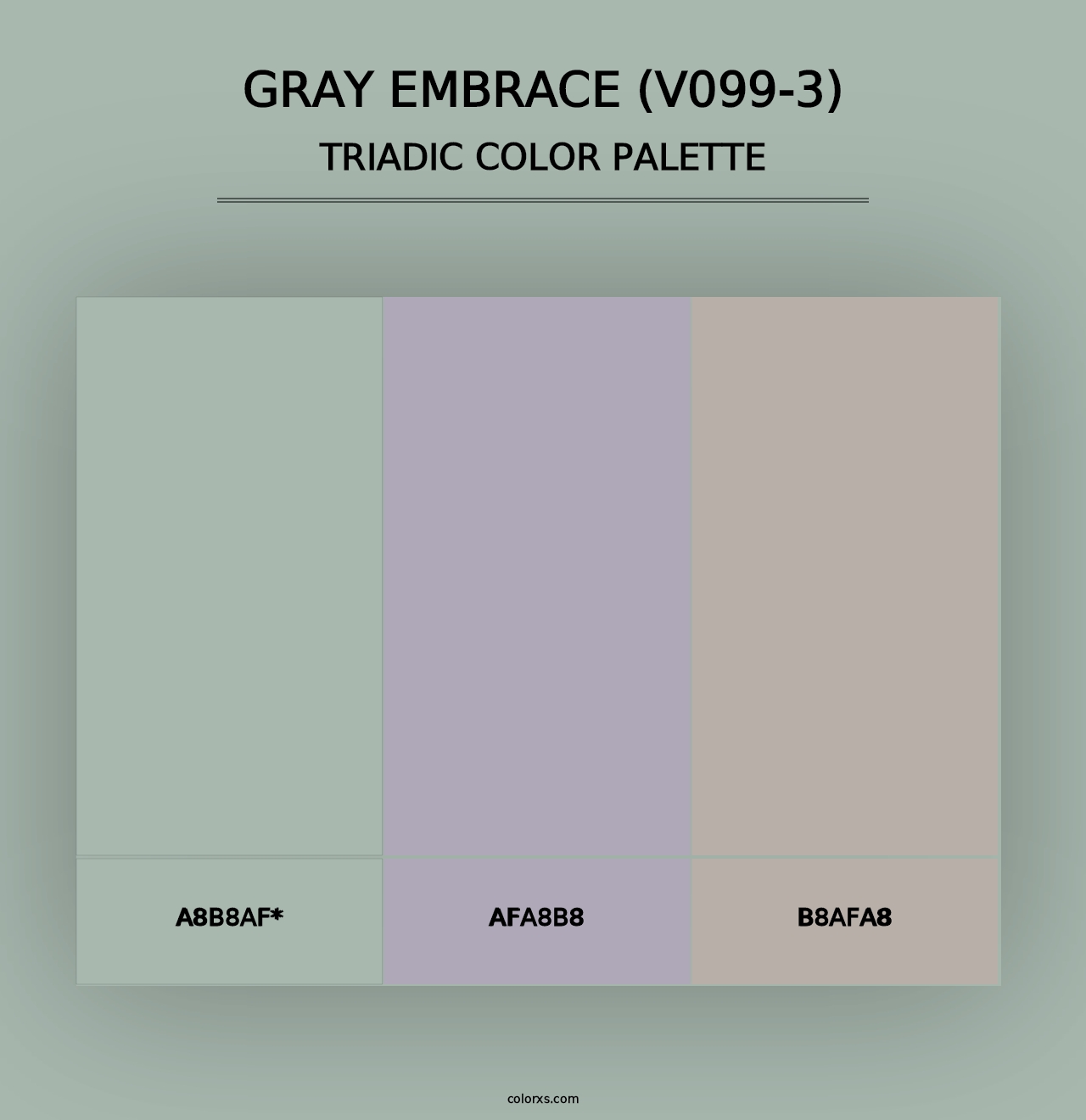 Gray Embrace (V099-3) - Triadic Color Palette