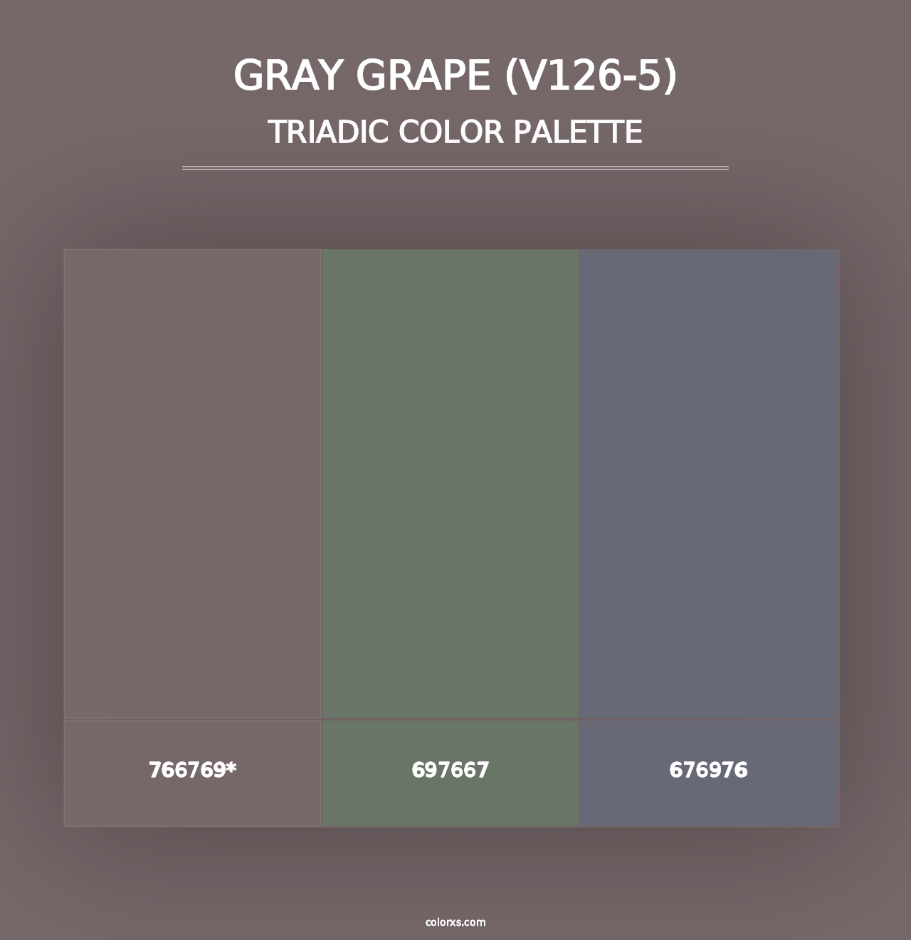 Gray Grape (V126-5) - Triadic Color Palette