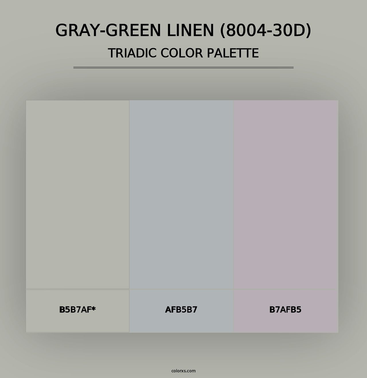 Gray-Green Linen (8004-30D) - Triadic Color Palette