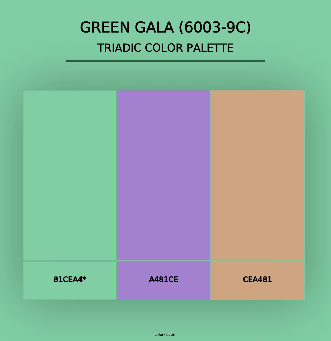 Green Gala (6003-9C) - Triadic Color Palette