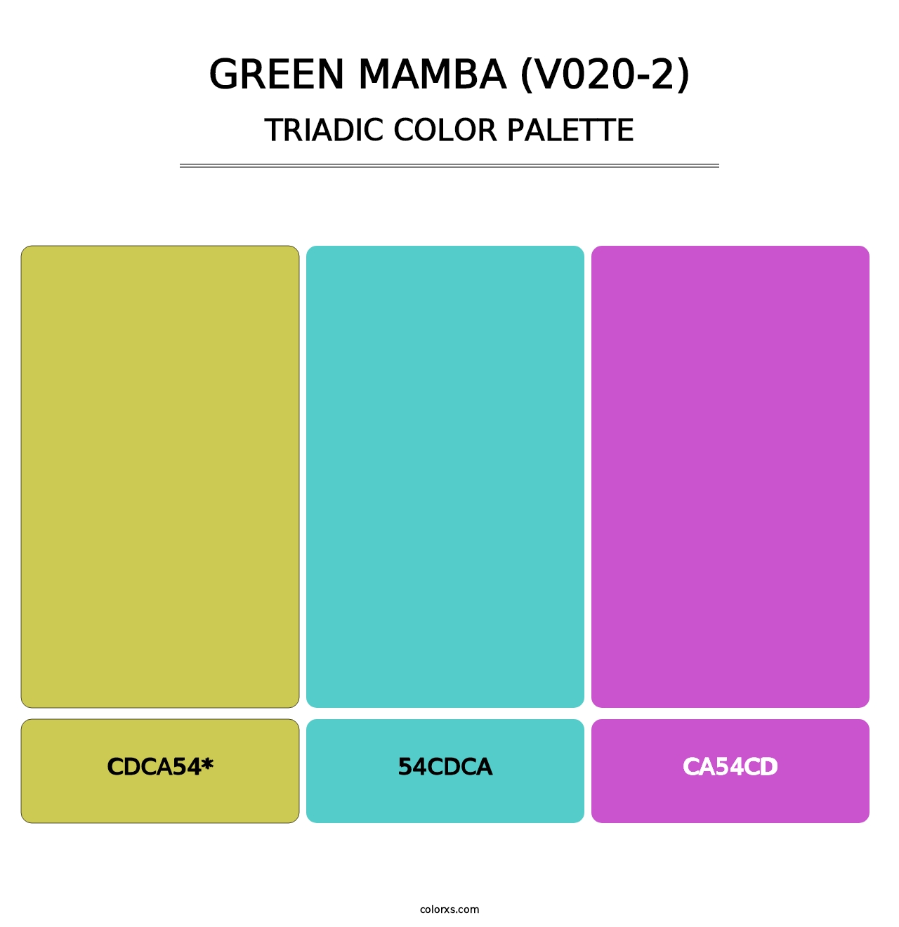 Green Mamba (V020-2) - Triadic Color Palette