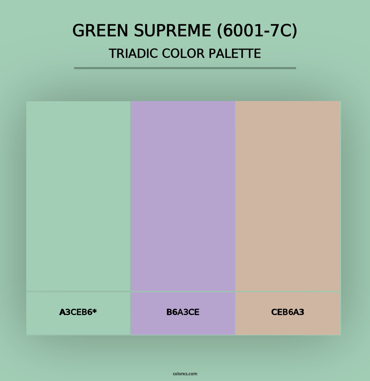 Green Supreme (6001-7C) - Triadic Color Palette