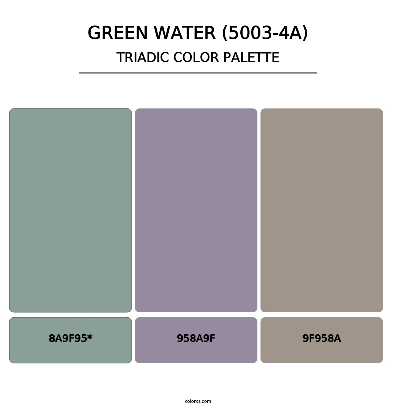 Green Water (5003-4A) - Triadic Color Palette