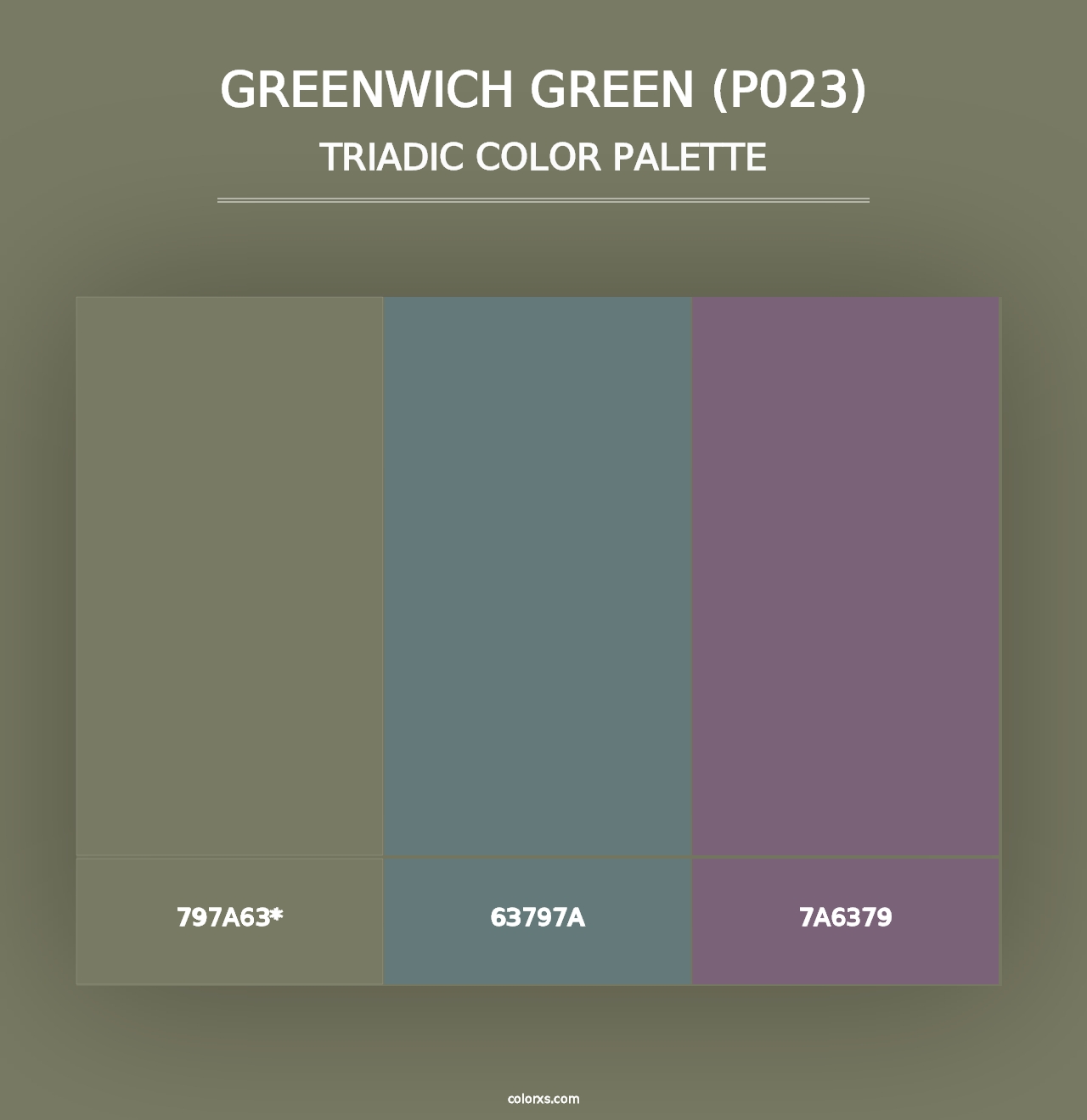 Greenwich Green (P023) - Triadic Color Palette