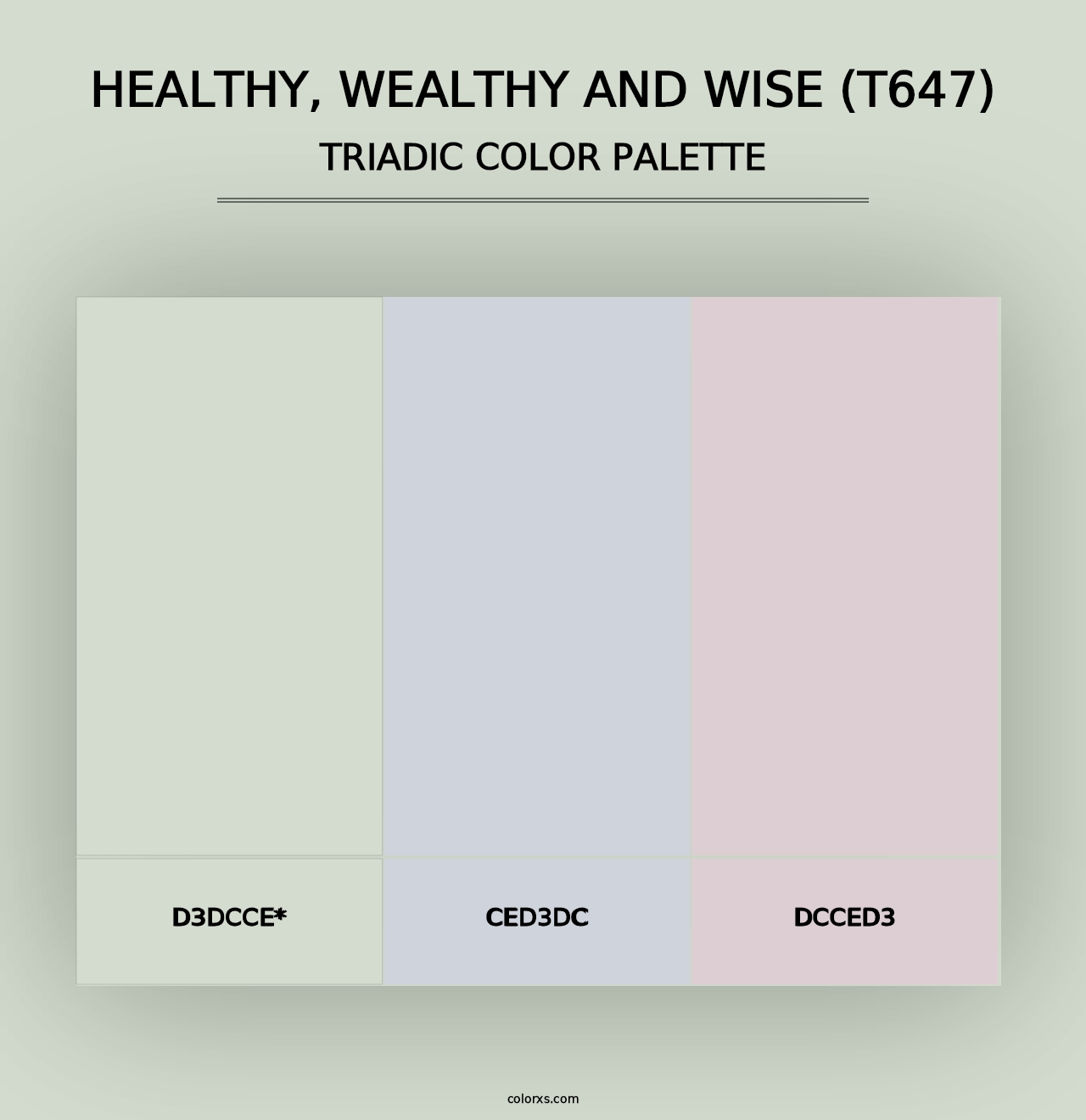 Healthy, Wealthy and Wise (T647) - Triadic Color Palette