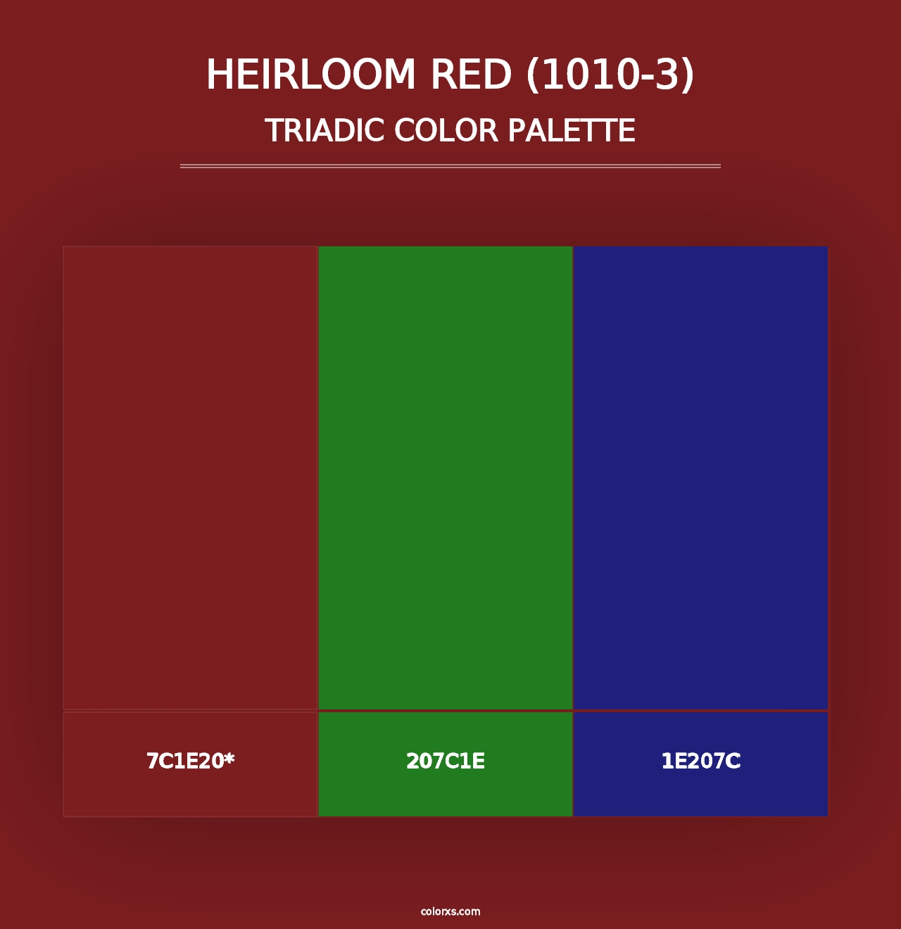 Heirloom Red (1010-3) - Triadic Color Palette