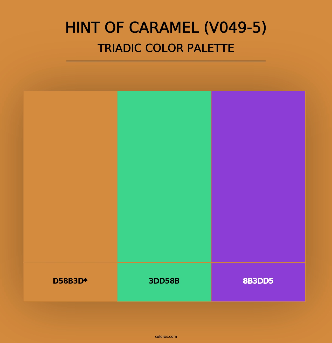 Hint of Caramel (V049-5) - Triadic Color Palette