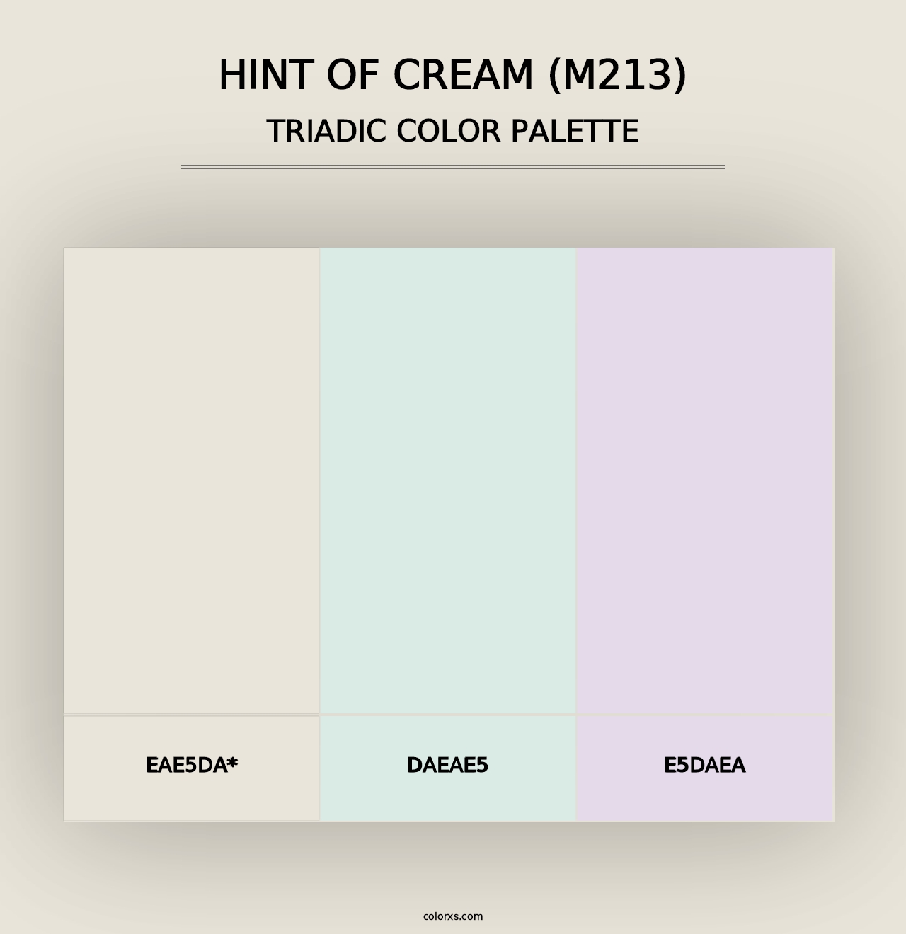 Hint of Cream (M213) - Triadic Color Palette