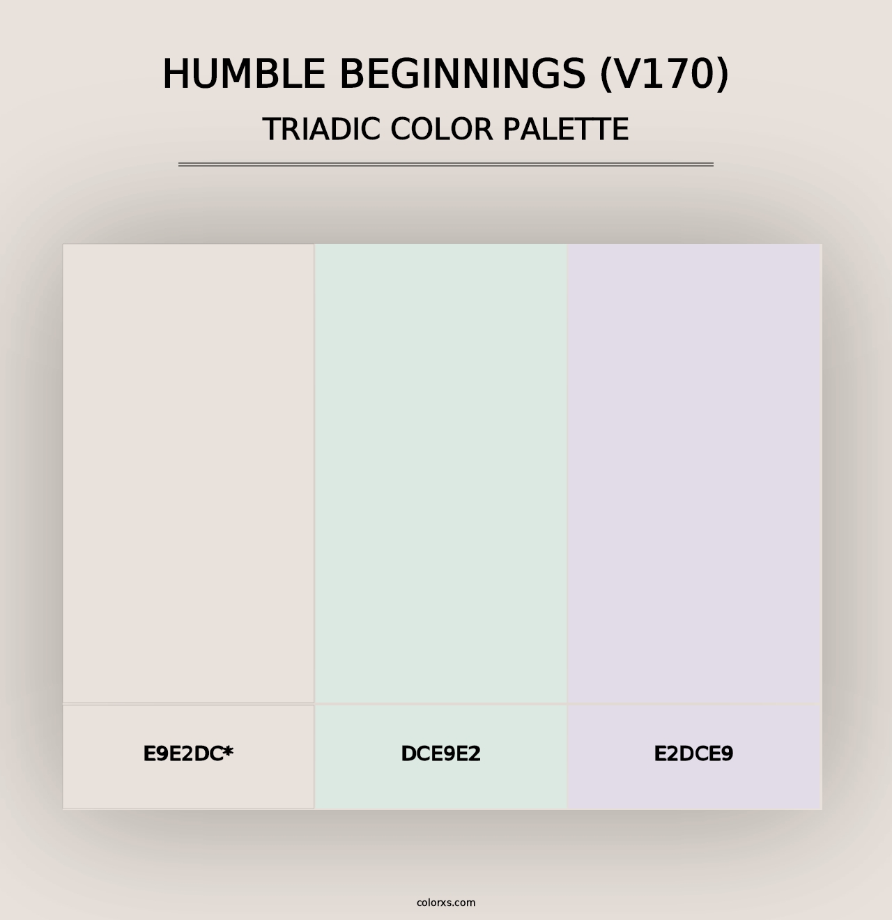 Humble Beginnings (V170) - Triadic Color Palette