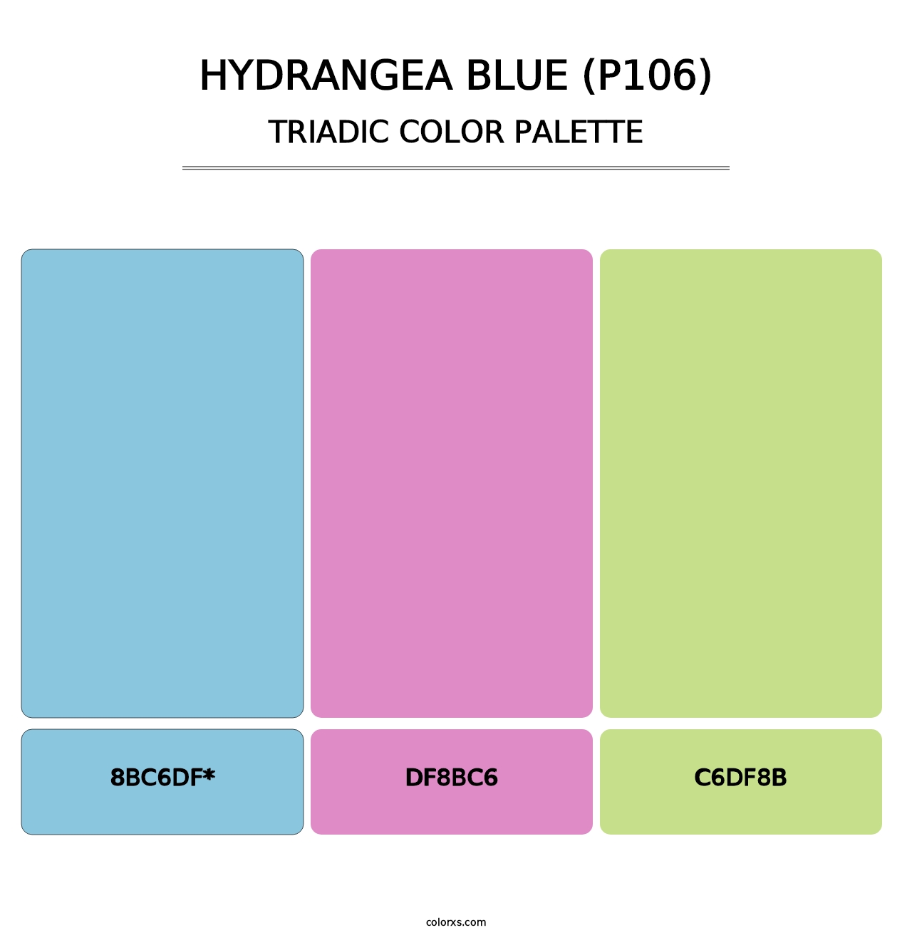 Hydrangea Blue (P106) - Triadic Color Palette