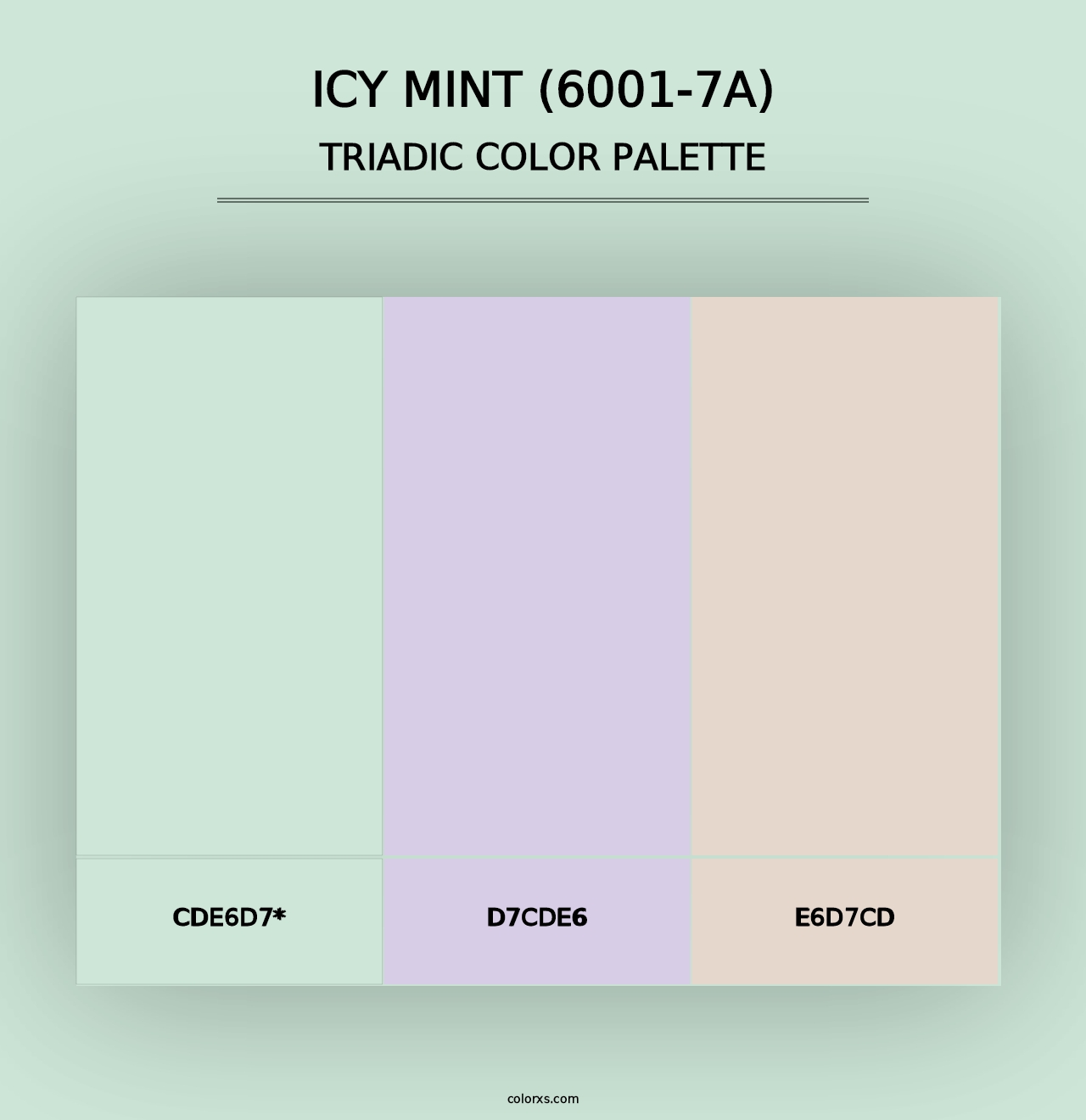 Icy Mint (6001-7A) - Triadic Color Palette