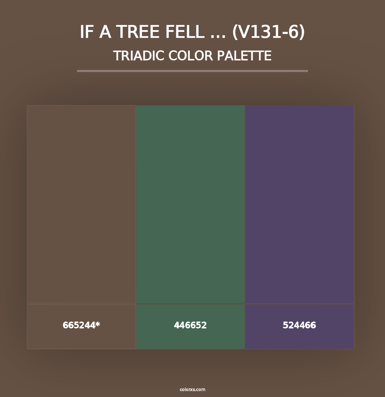 If a Tree Fell … (V131-6) - Triadic Color Palette