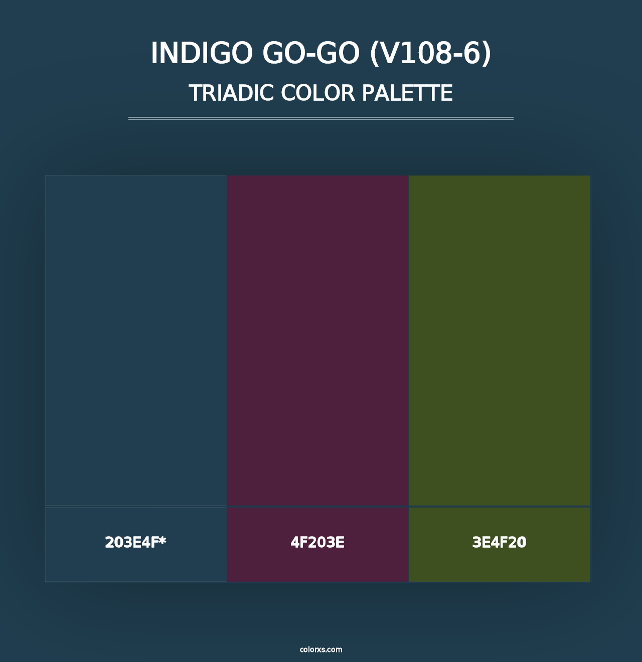 Indigo Go-Go (V108-6) - Triadic Color Palette