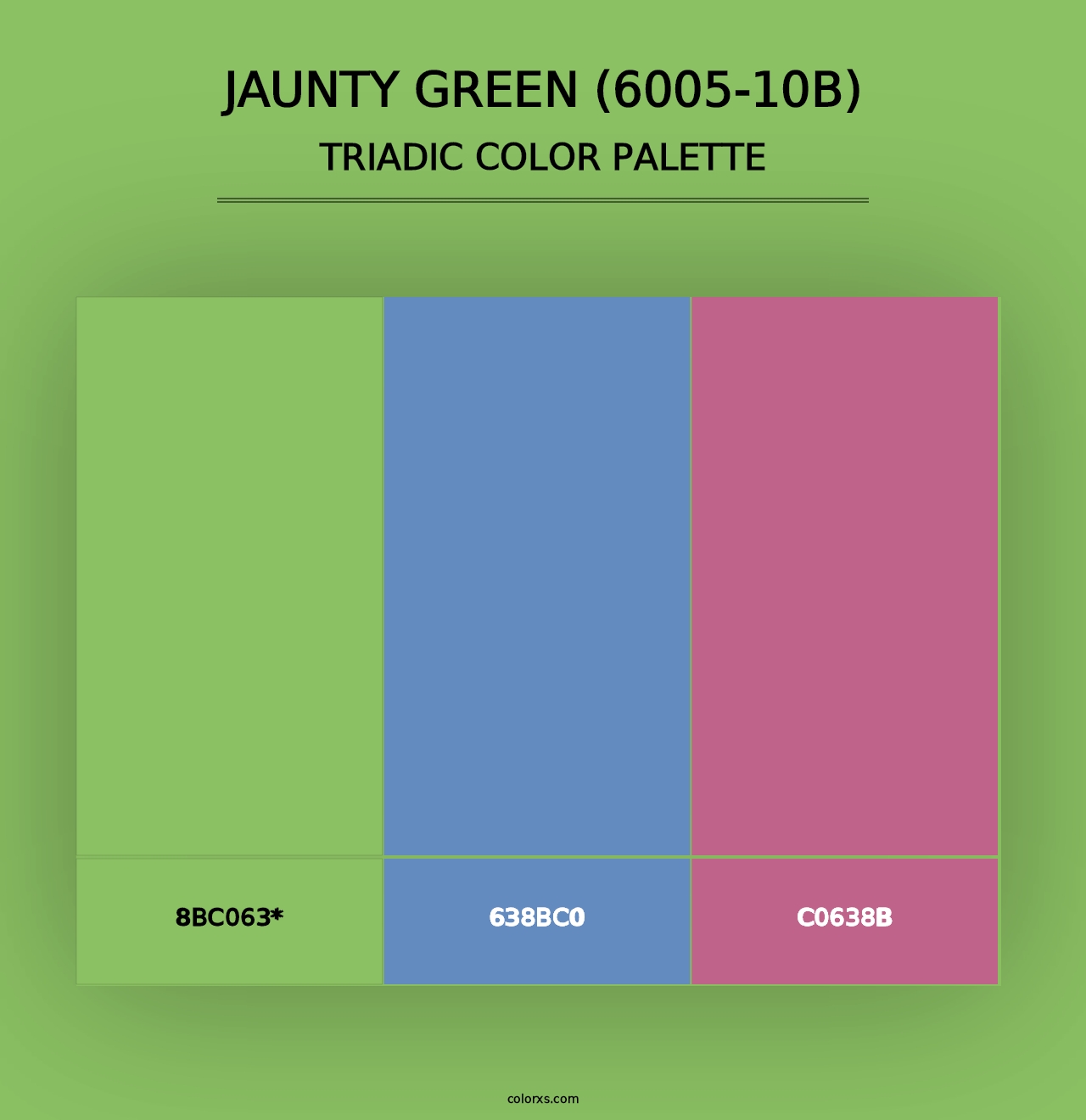 Jaunty Green (6005-10B) - Triadic Color Palette