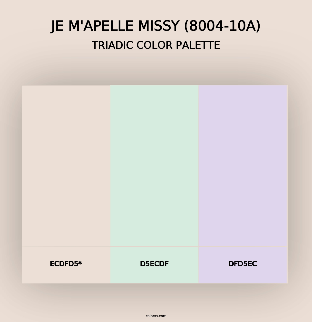 Je M'Apelle Missy (8004-10A) - Triadic Color Palette