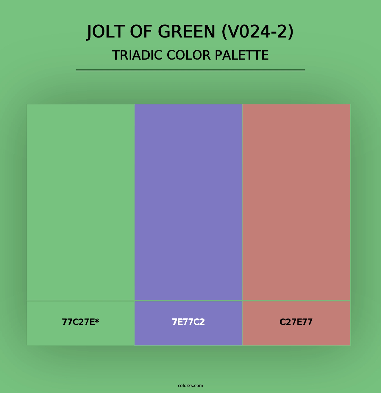 Jolt of Green (V024-2) - Triadic Color Palette