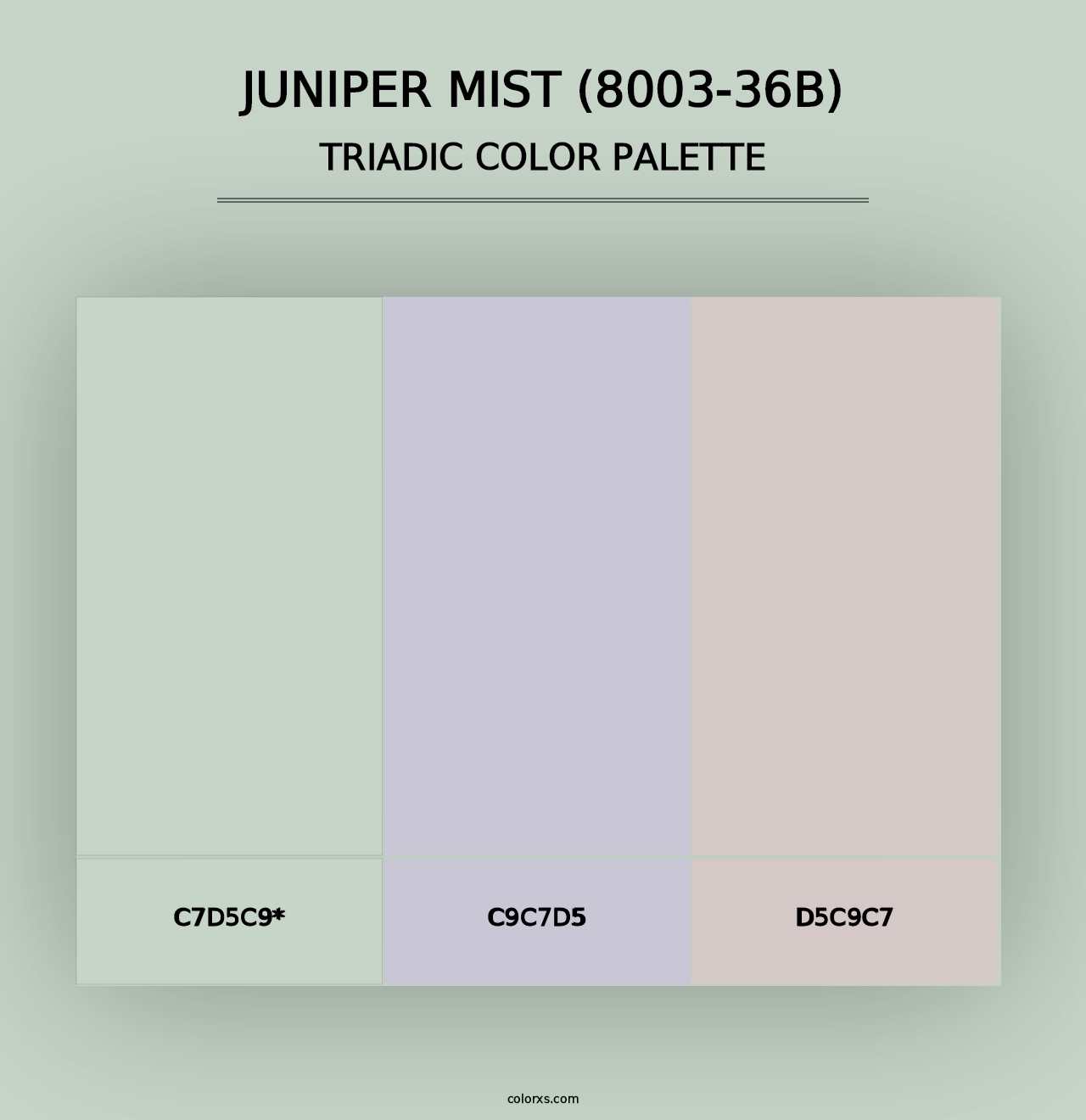 Juniper Mist (8003-36B) - Triadic Color Palette